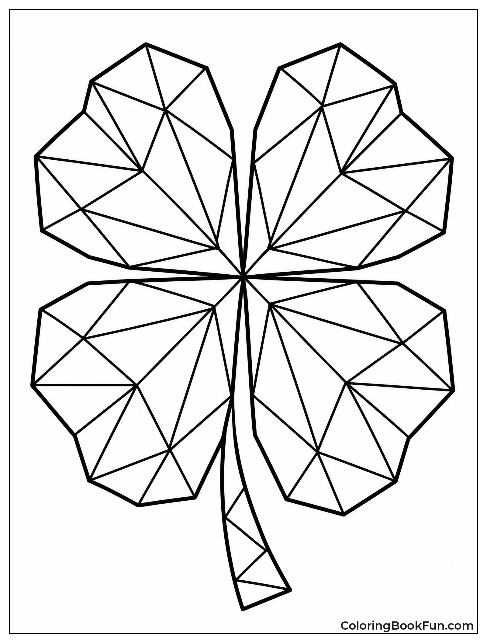 Four Leaf Clover Made of Triangles