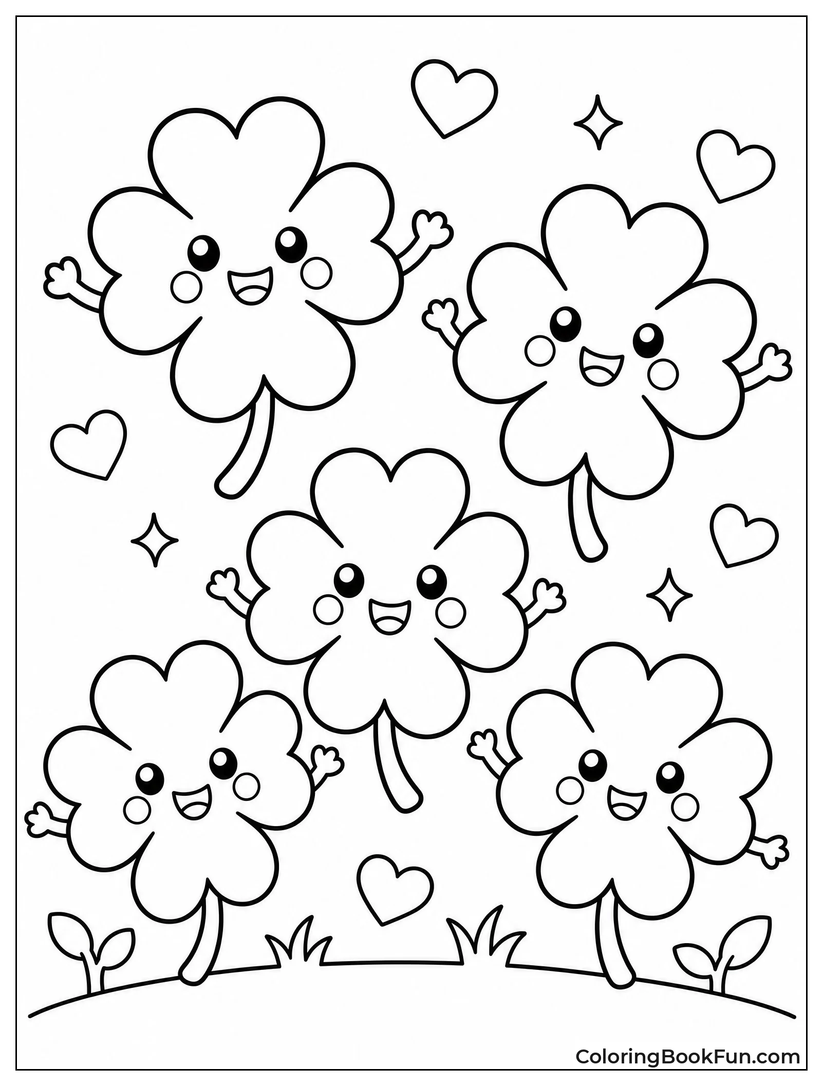 Cute Clover Friends Waving Hello