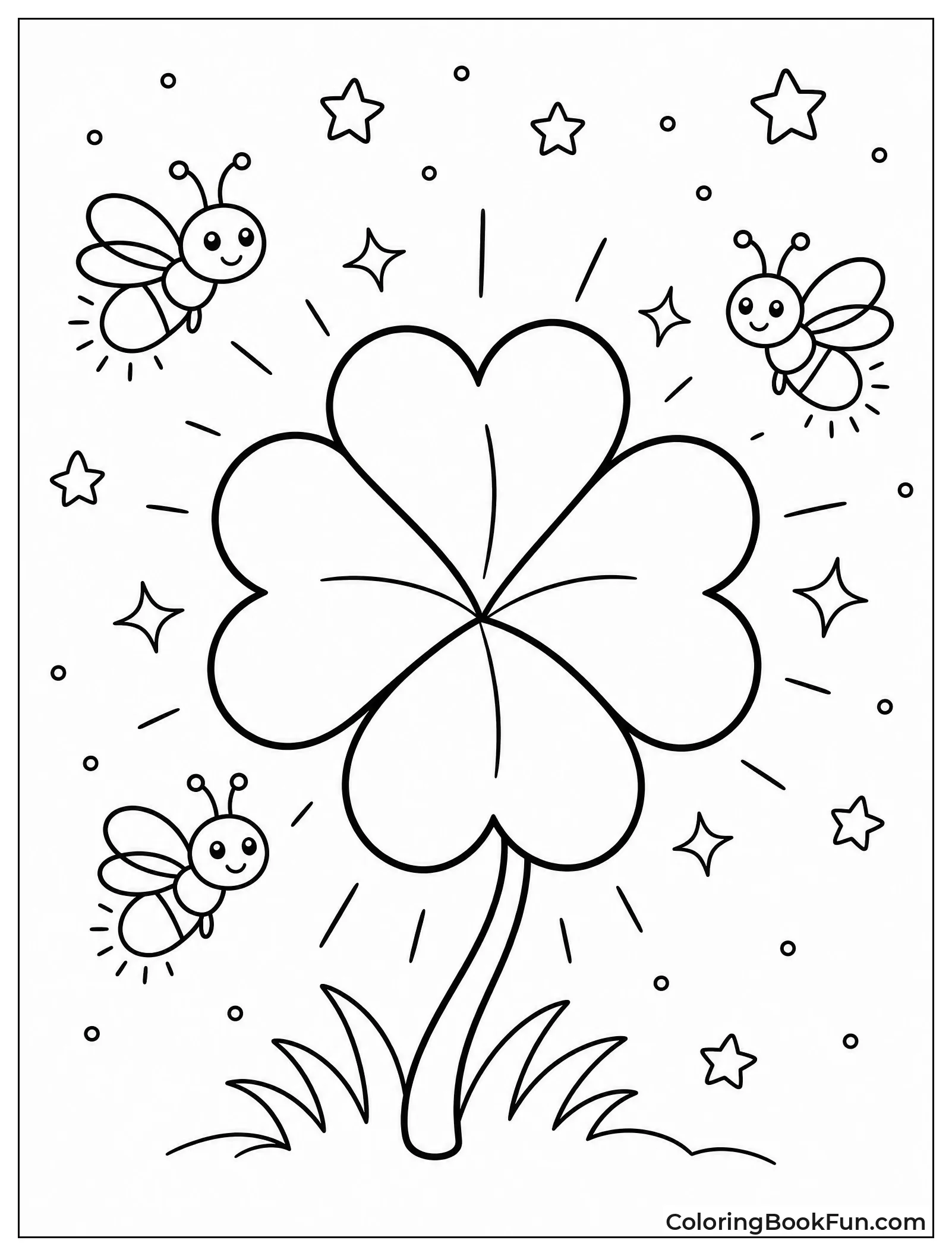 Clover Glowing under the Night Sky