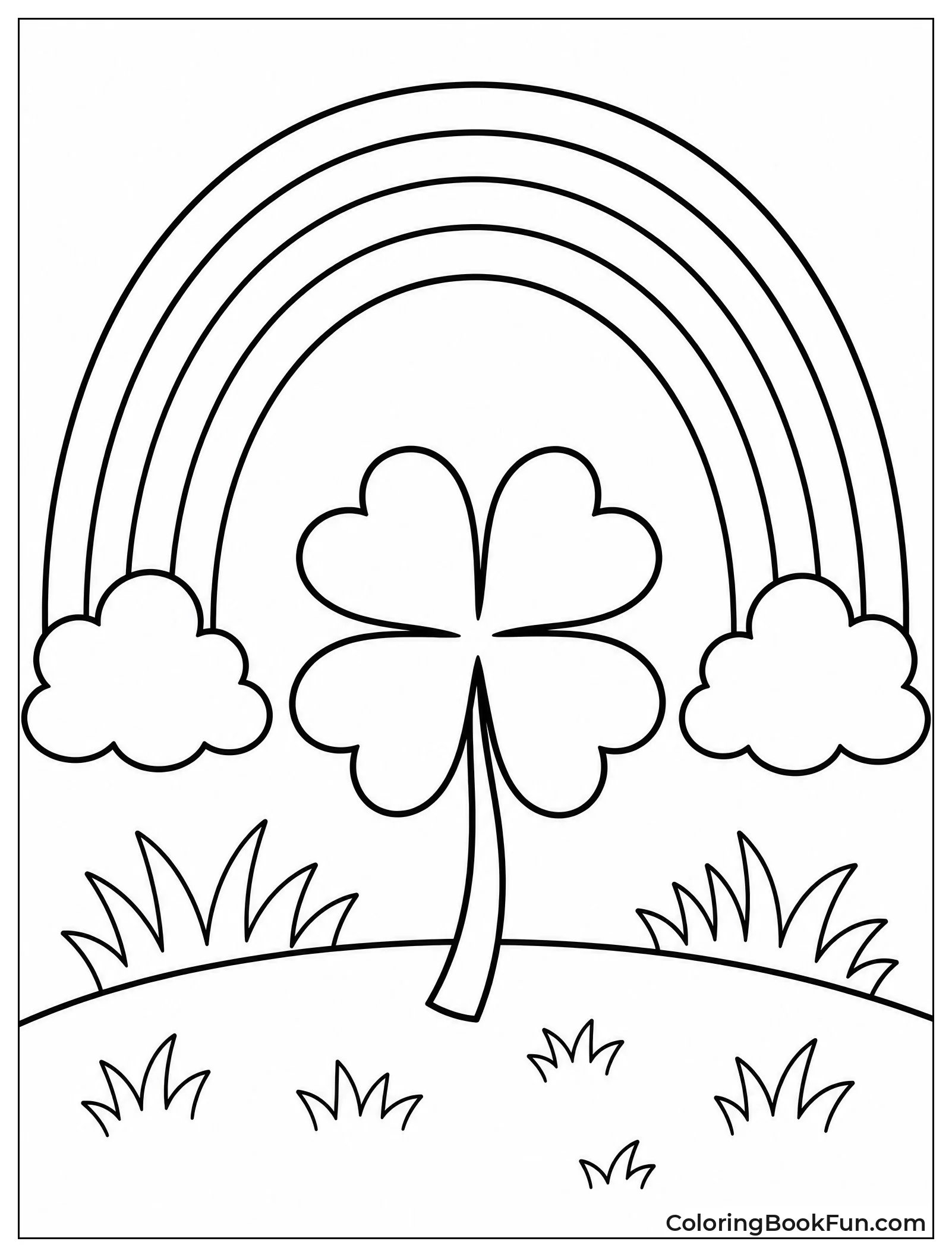 Rainbow over a Lucky Clover Field