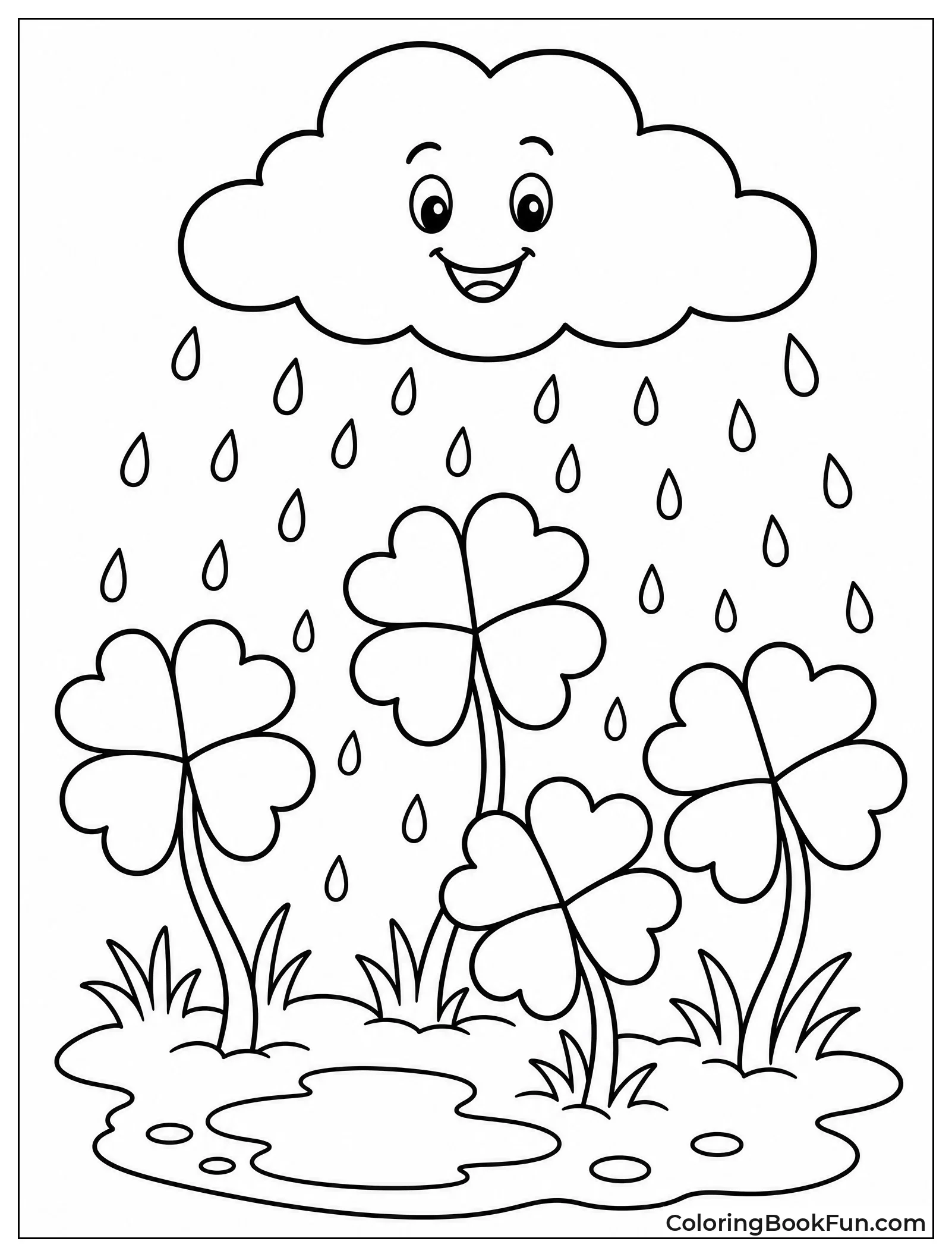 Rain Cloud Watering the Clovers