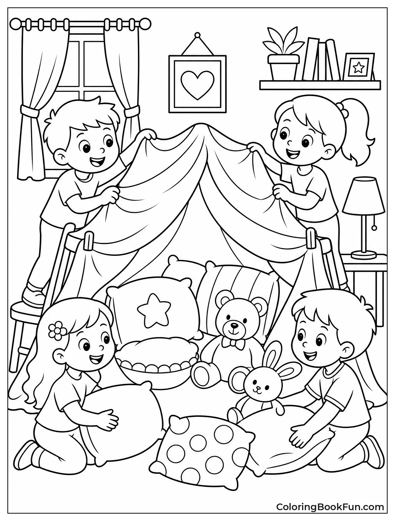 Building a Cozy Blanket Fort Together