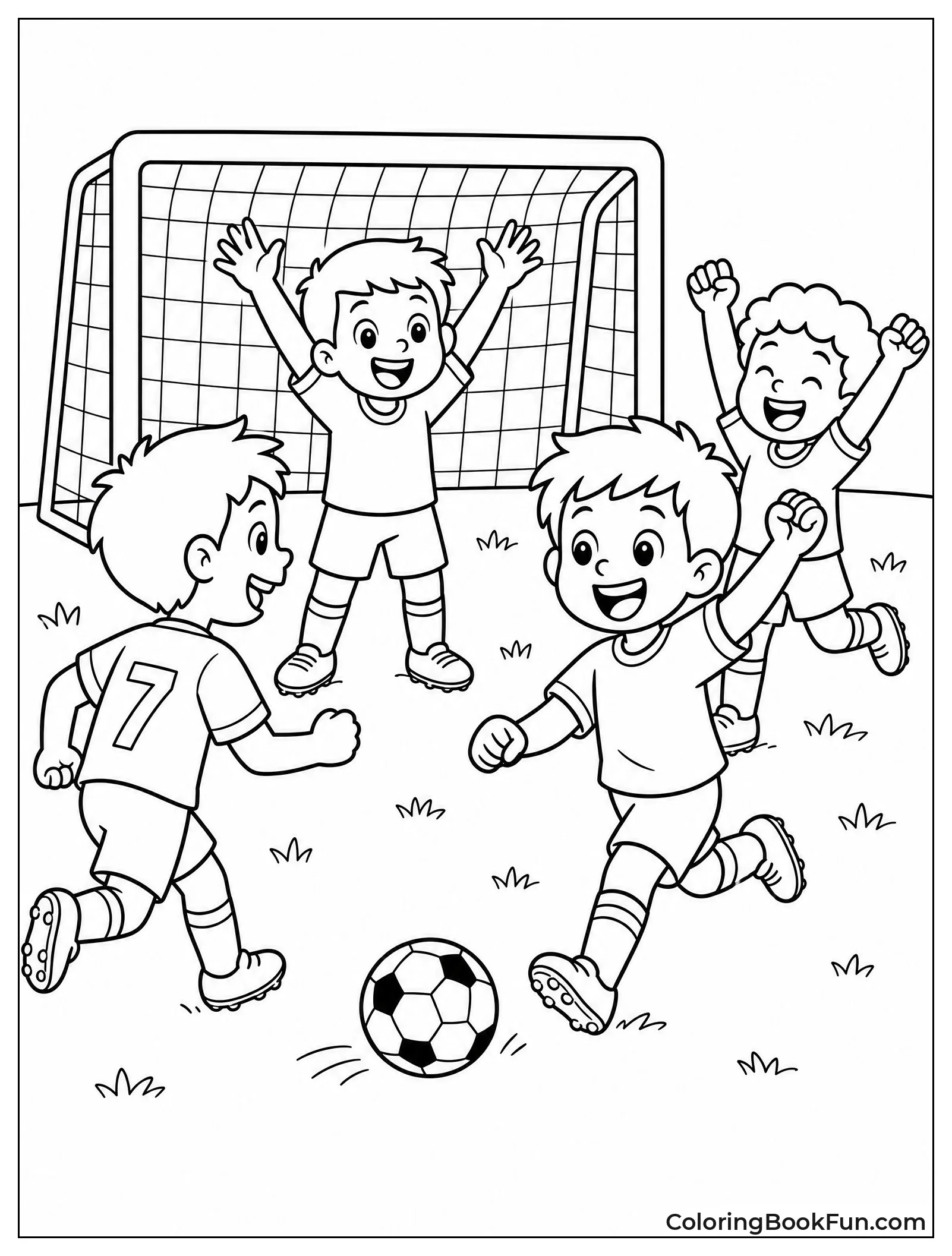 Friends Playing Soccer in the Field