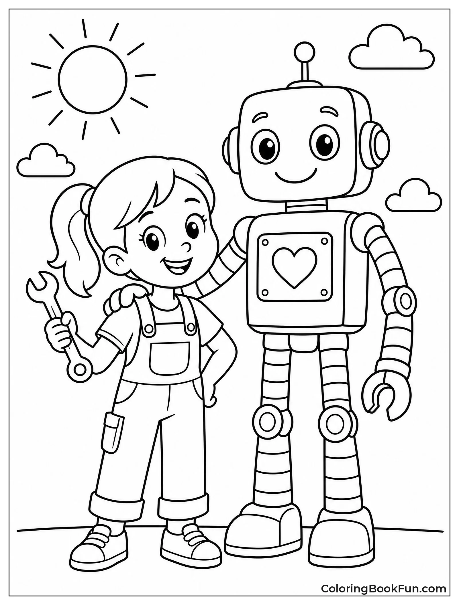 Girl with Her Friendly Robot