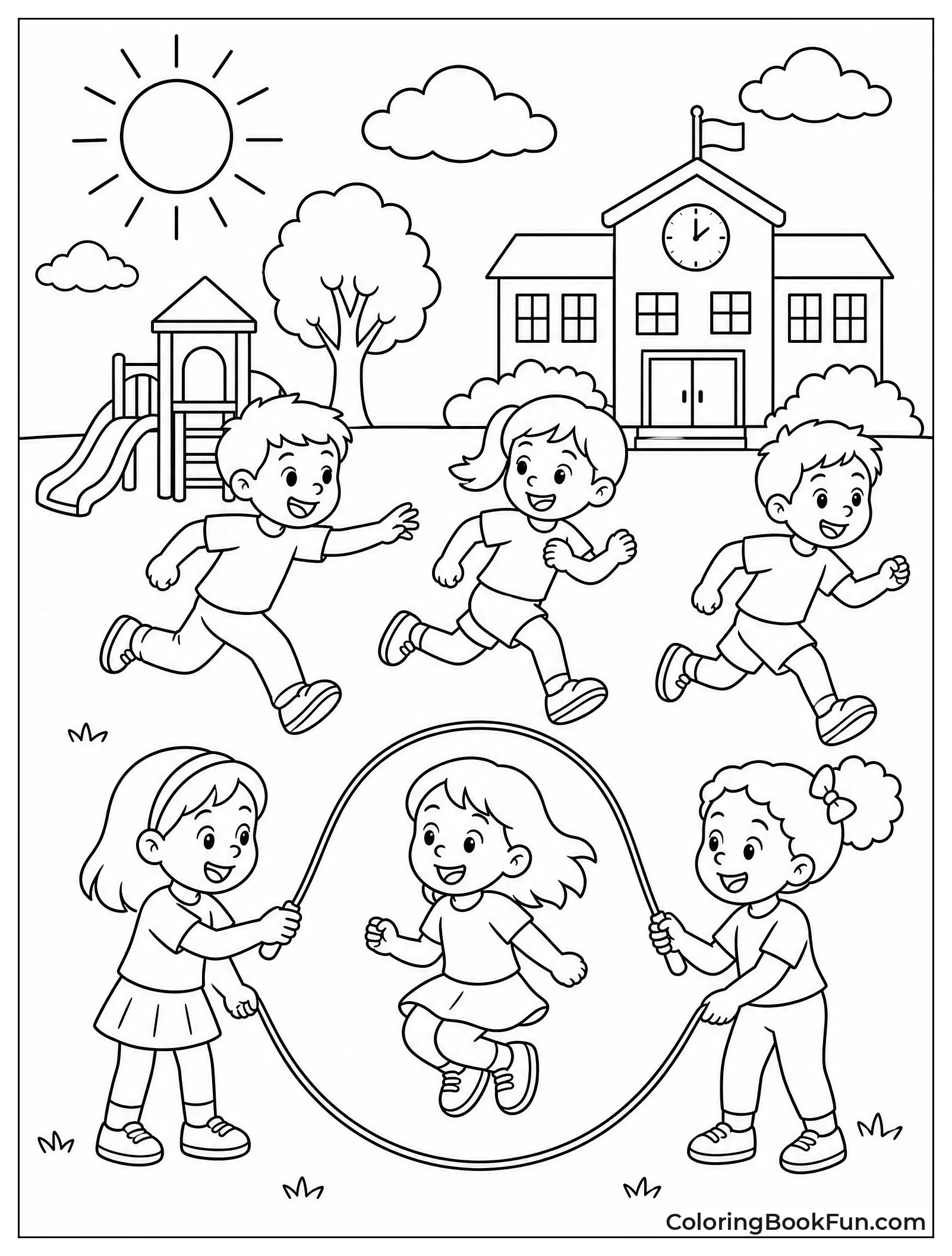 Playing Tag During School Recess