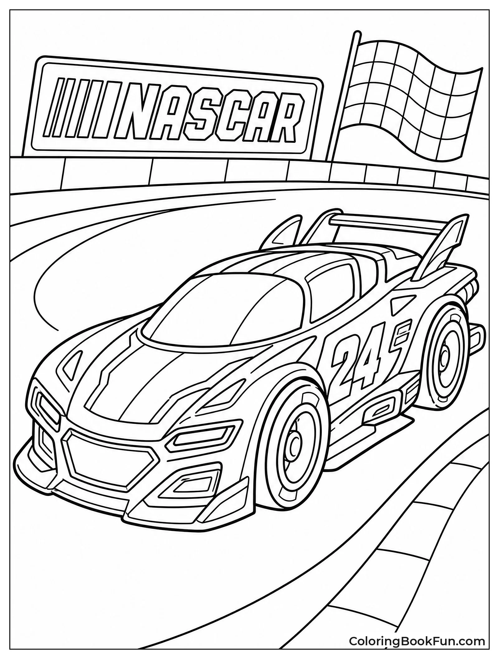 Futuristic Race Car with Lights