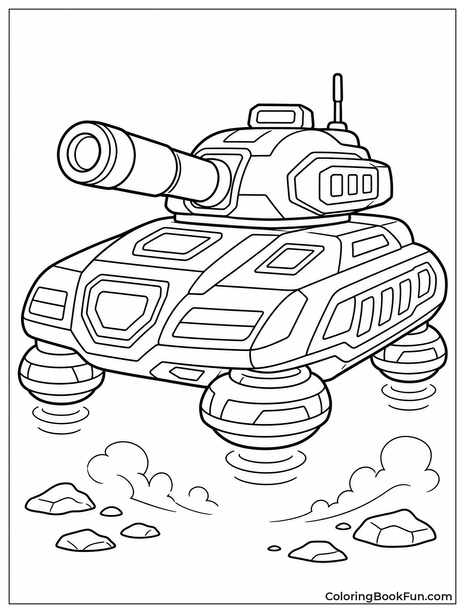 Flying Tank Above the Ground