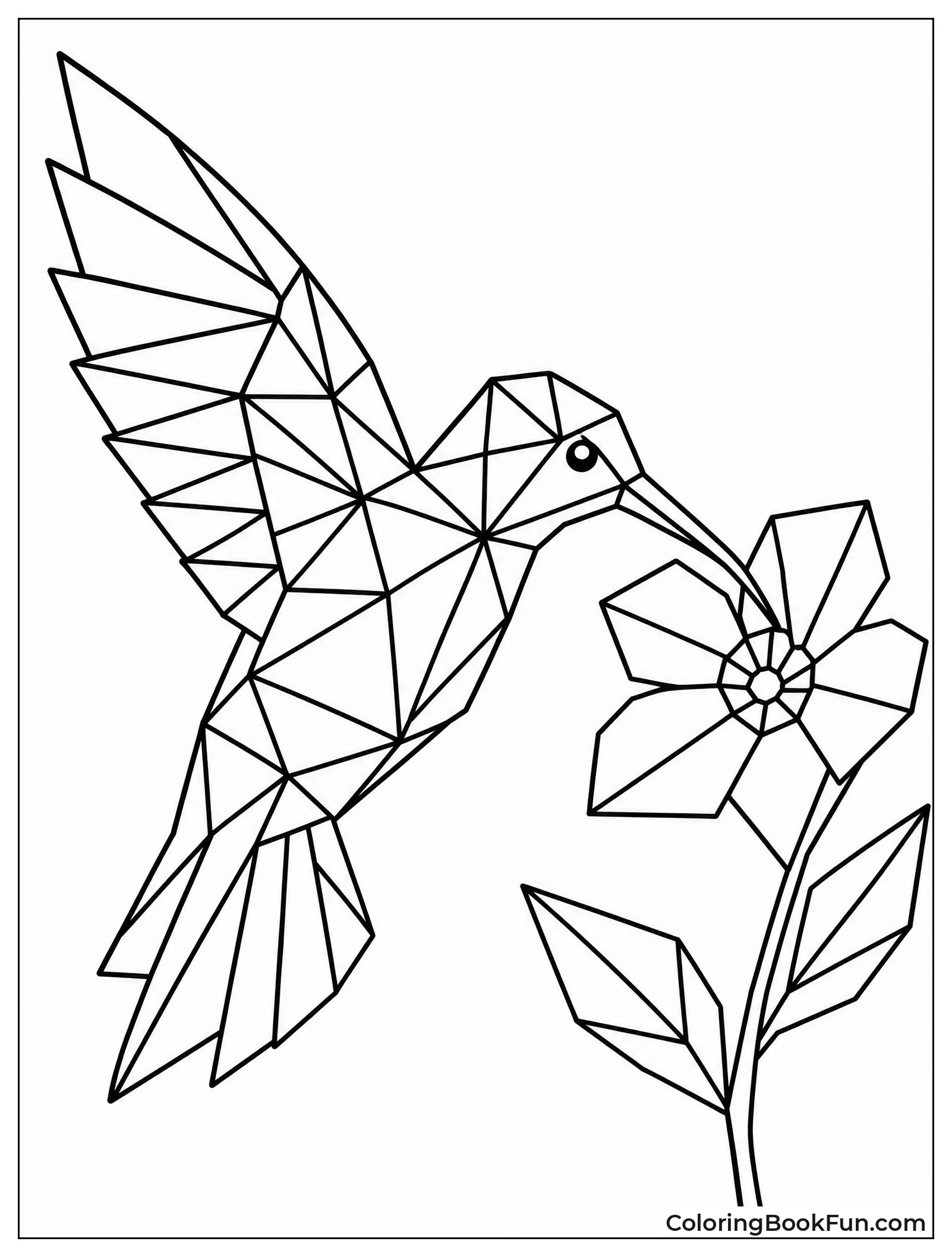 Hummingbird Made From Geometric Shapes