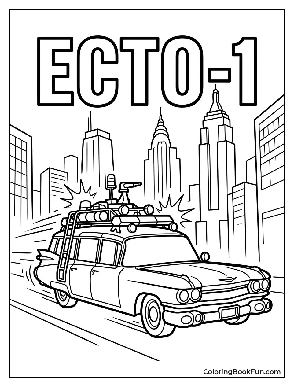 Ecto-1 Speeding Through Streets