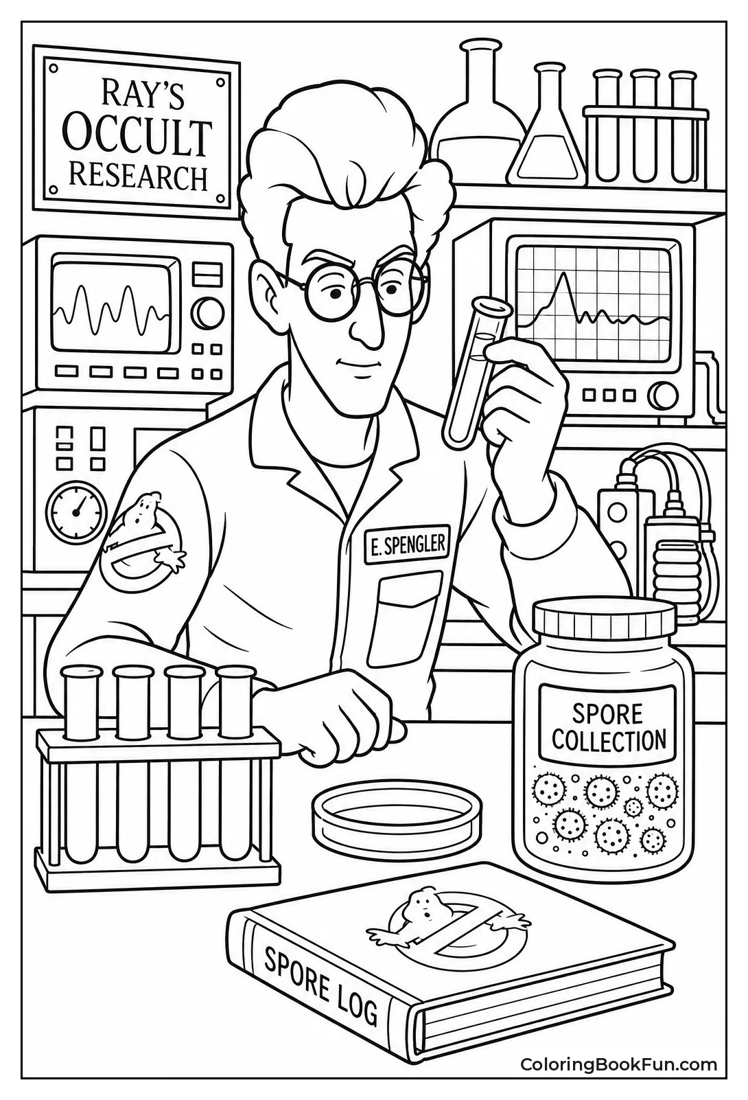 Egon Working in His Lab