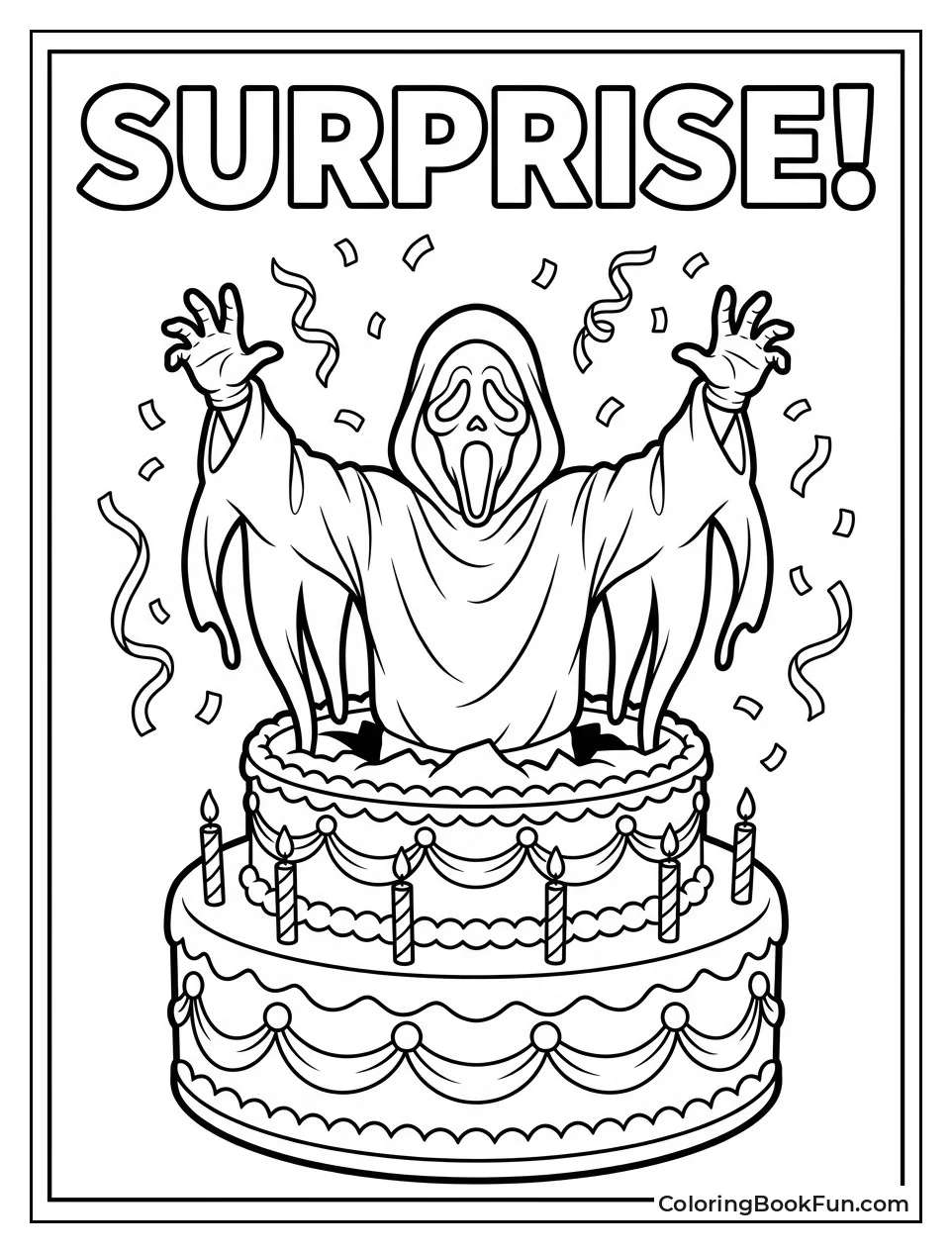Ghostface Jumping Out of Birthday Cake