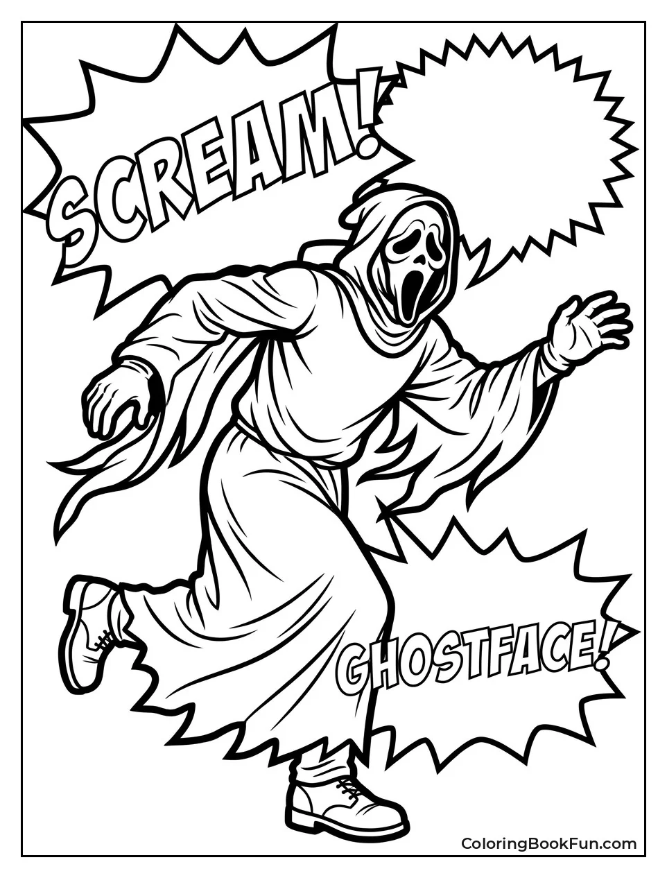 Ghostface in Bold Comic Book Action Pose