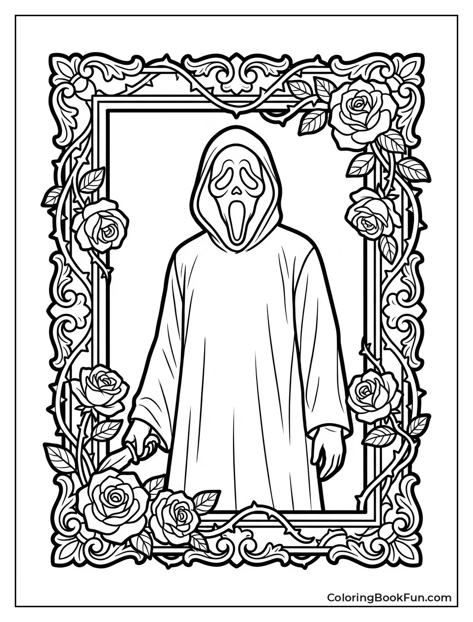 Ghostface Portrait Inside Ornate Frame