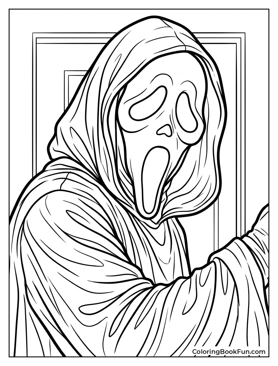 Ghostface Hood with Dark Fabric Folds