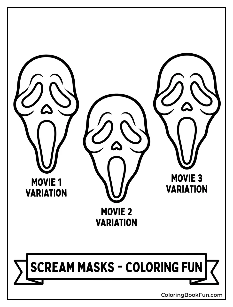 Ghostface Masks from Different Movie Styles