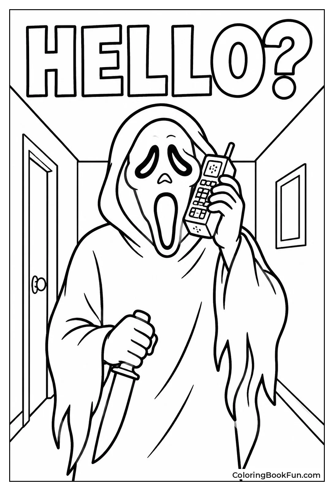 Ghostface Talking on Old Cell Phone