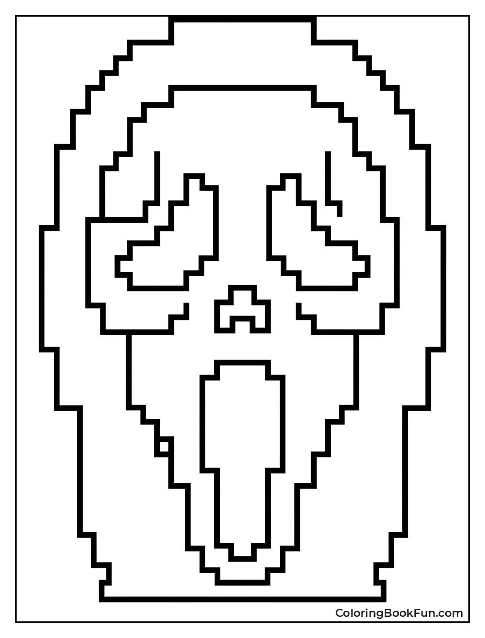 Ghostface Mask Made of Pixel Blocks