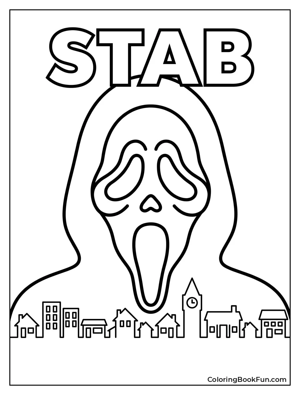 Ghostface Looming Over Small Town Poster