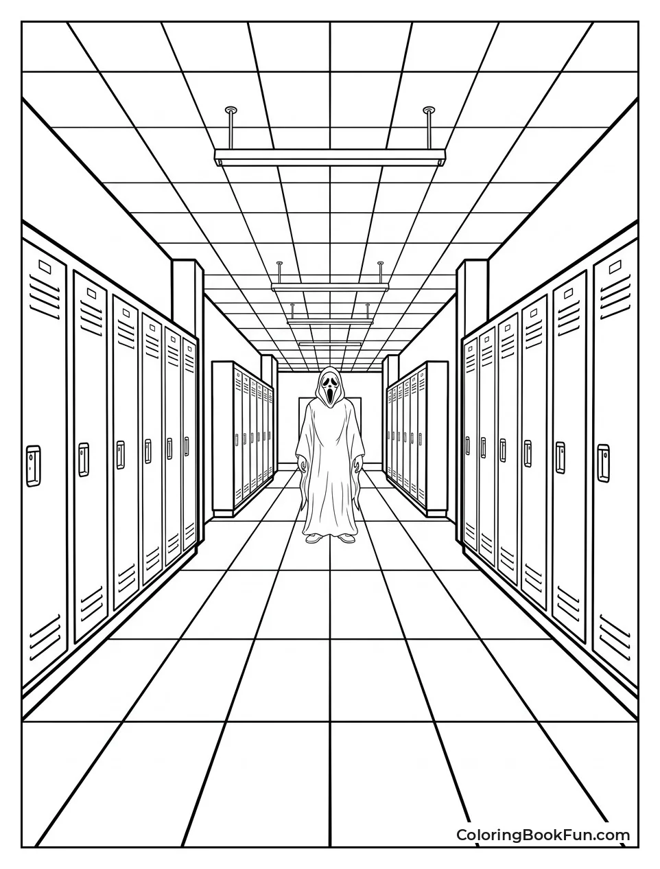 Ghostface at End of School Hallway