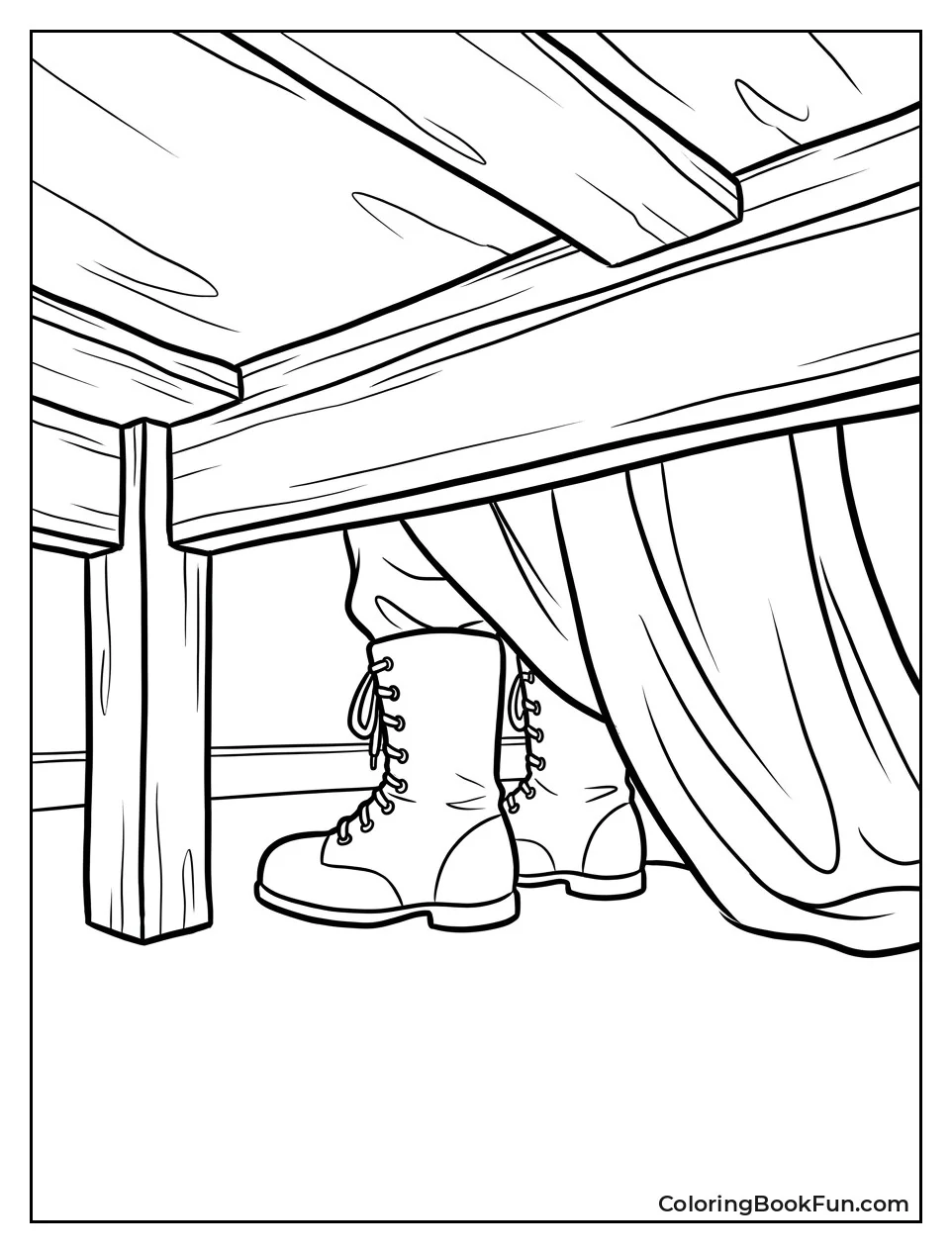 Ghostface Boots Visible Under the Bed