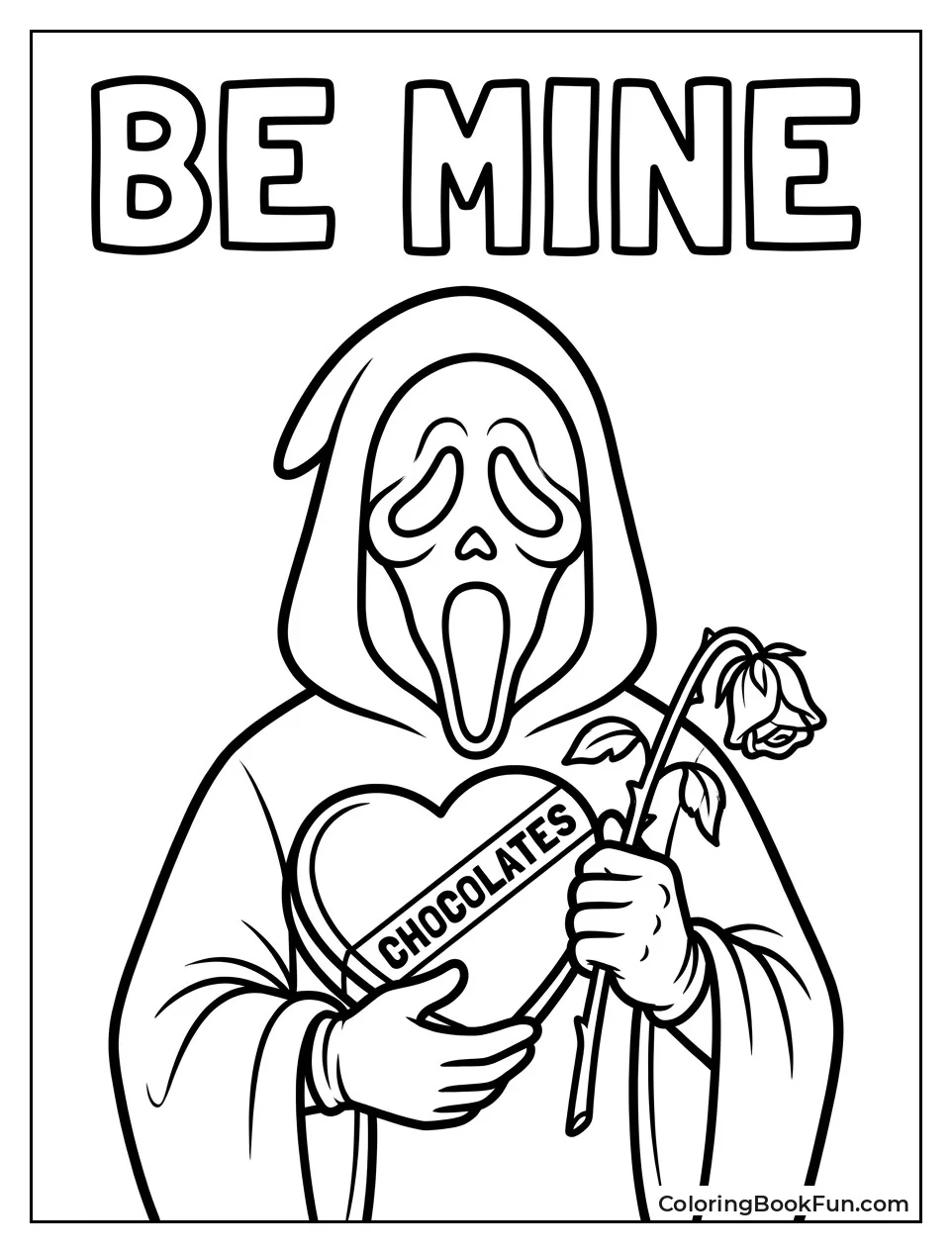 Ghostface Holding Heart Box of Chocolates