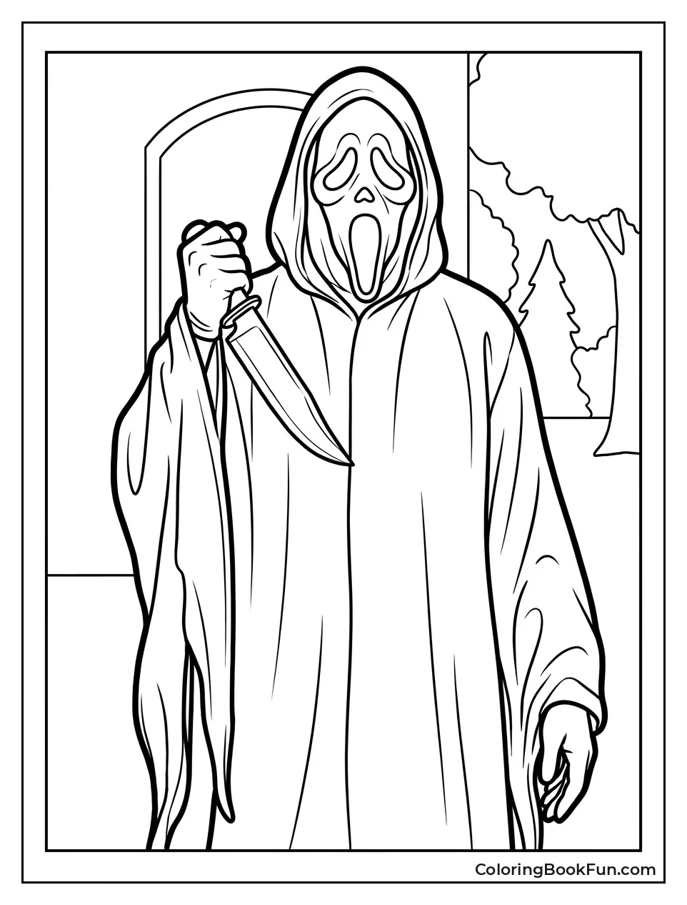 Ghostface Holding Shiny Kitchen Knife