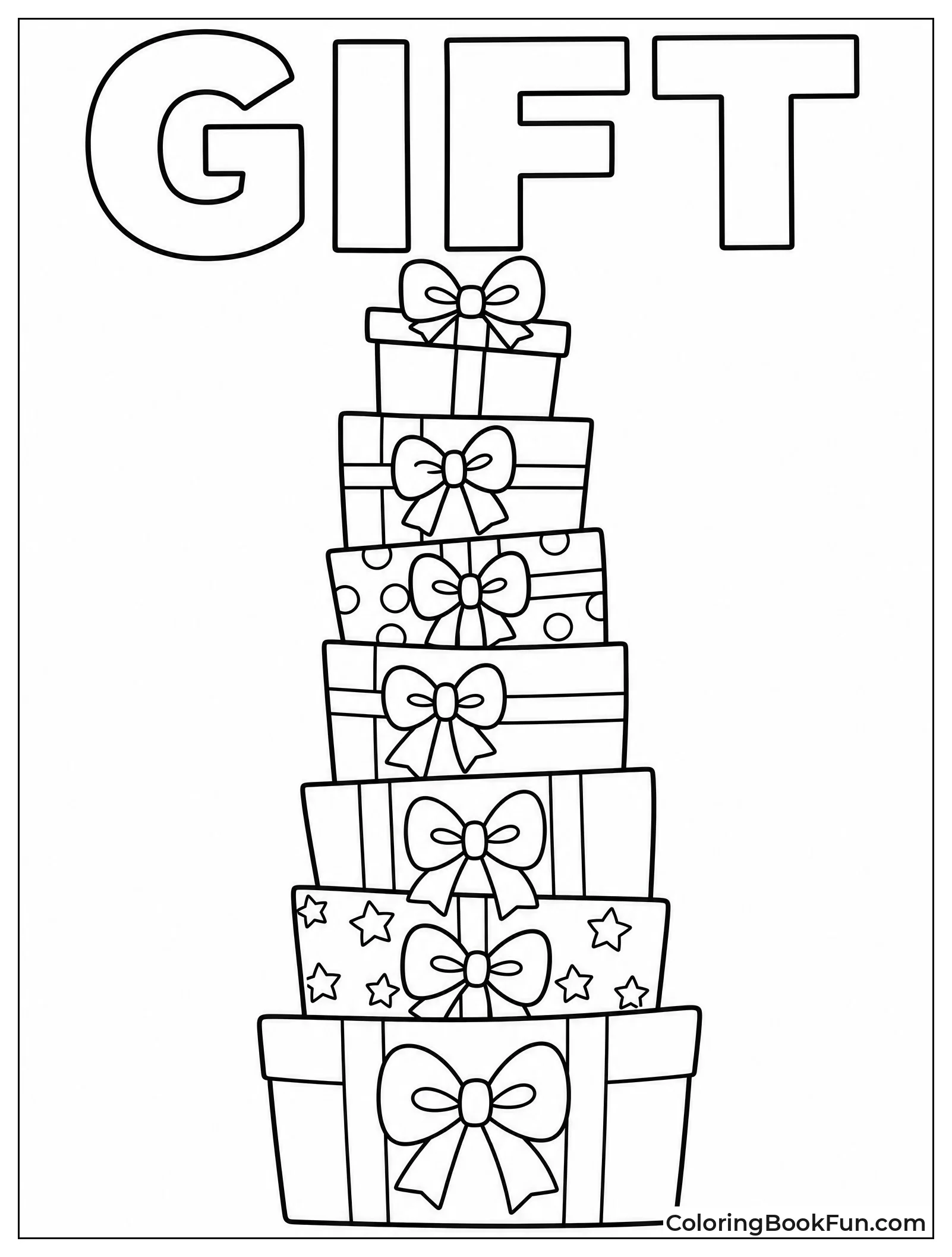 Tall Tower of Stacked Gifts