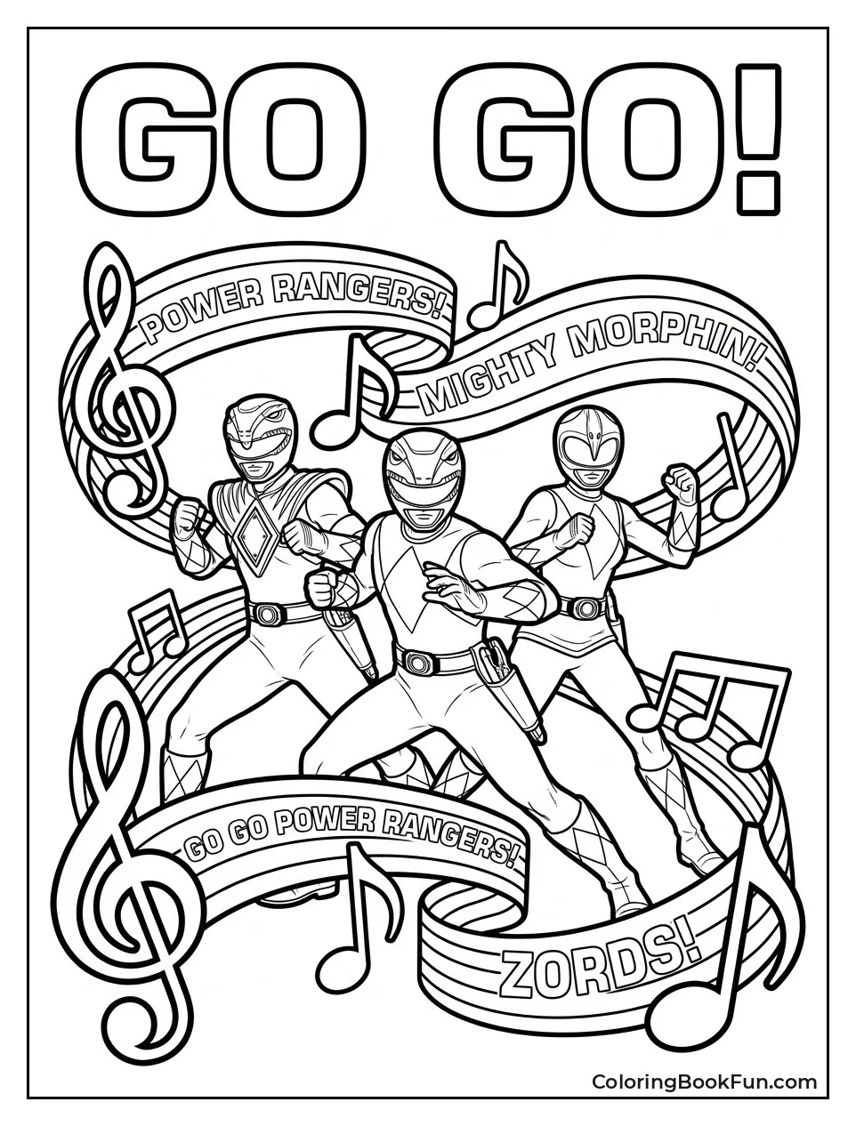 Rangers Sing Go Go Power Rangers