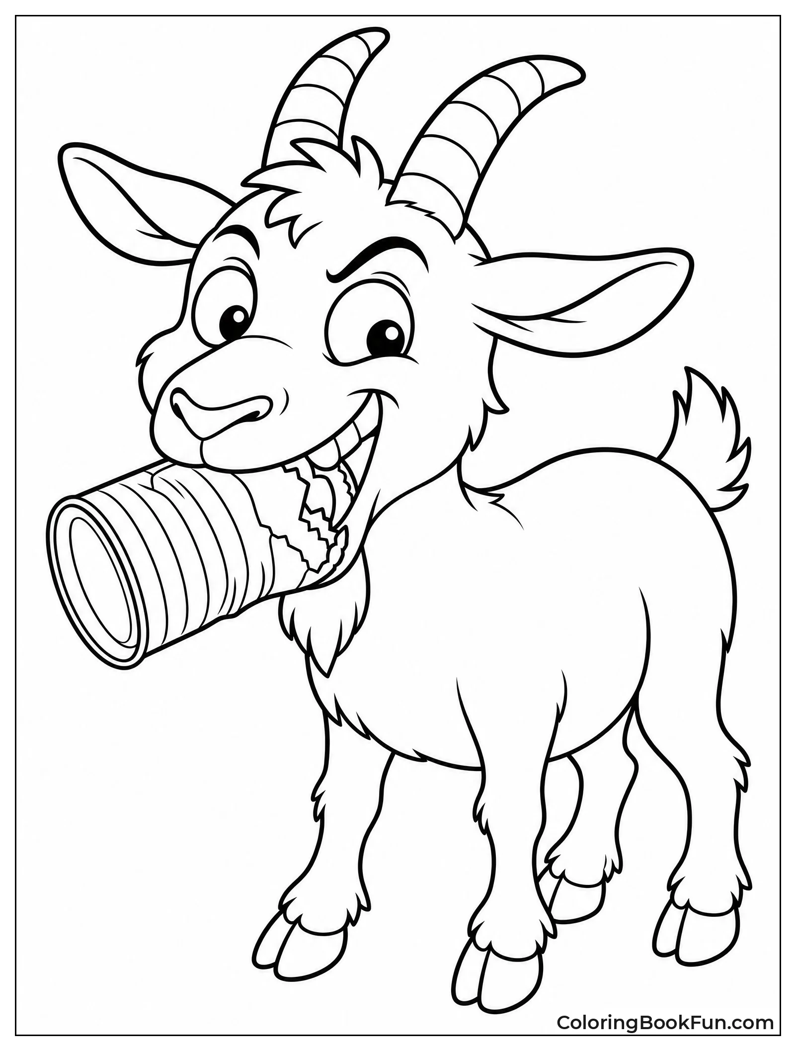 Goat Munching on Tin Can