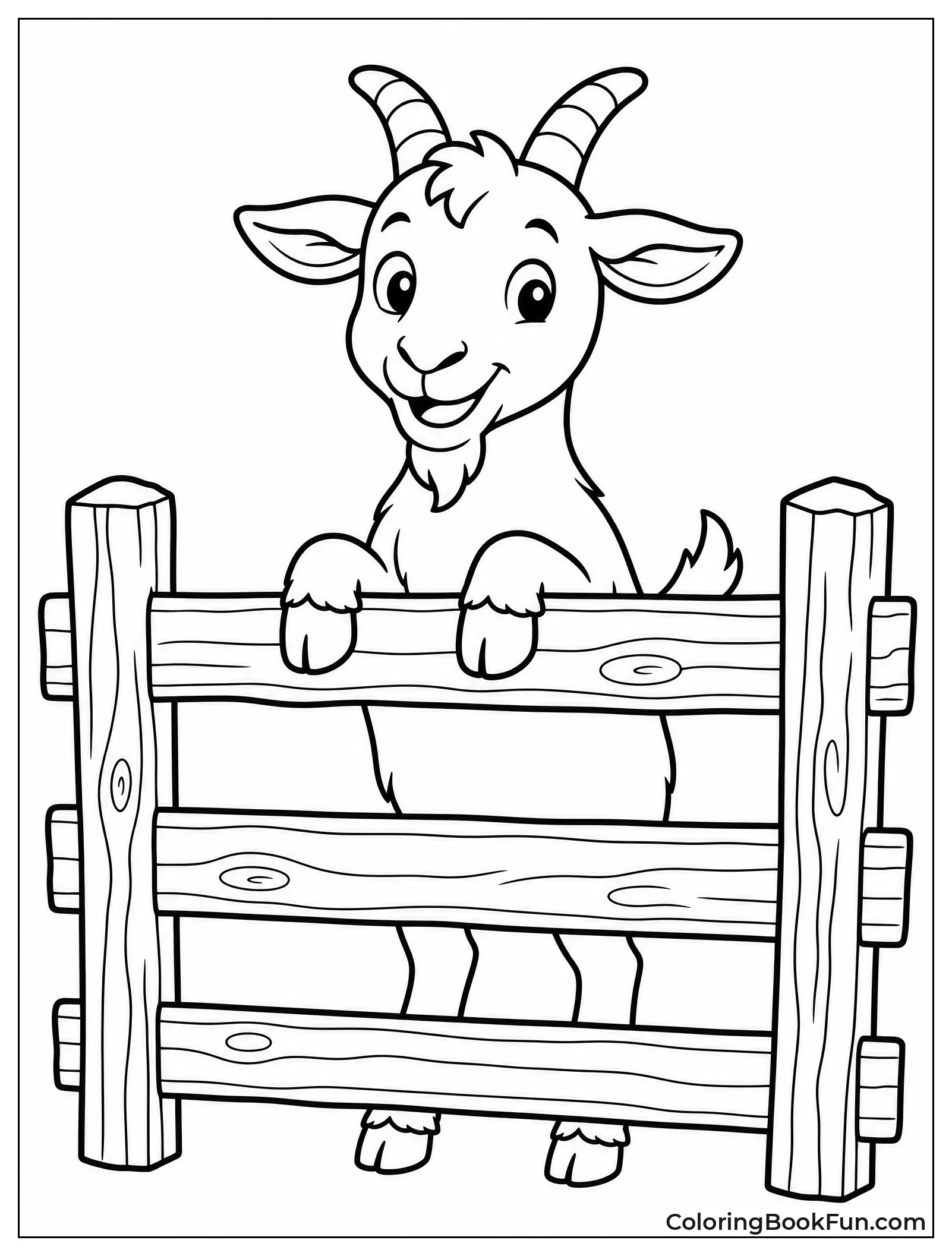 Goat Balancing on Fence Rail