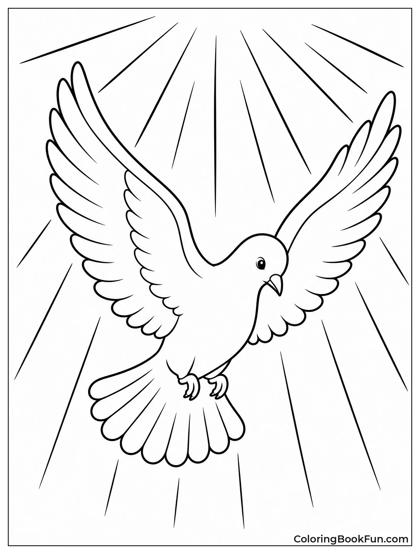 White Dove Descending from Heaven