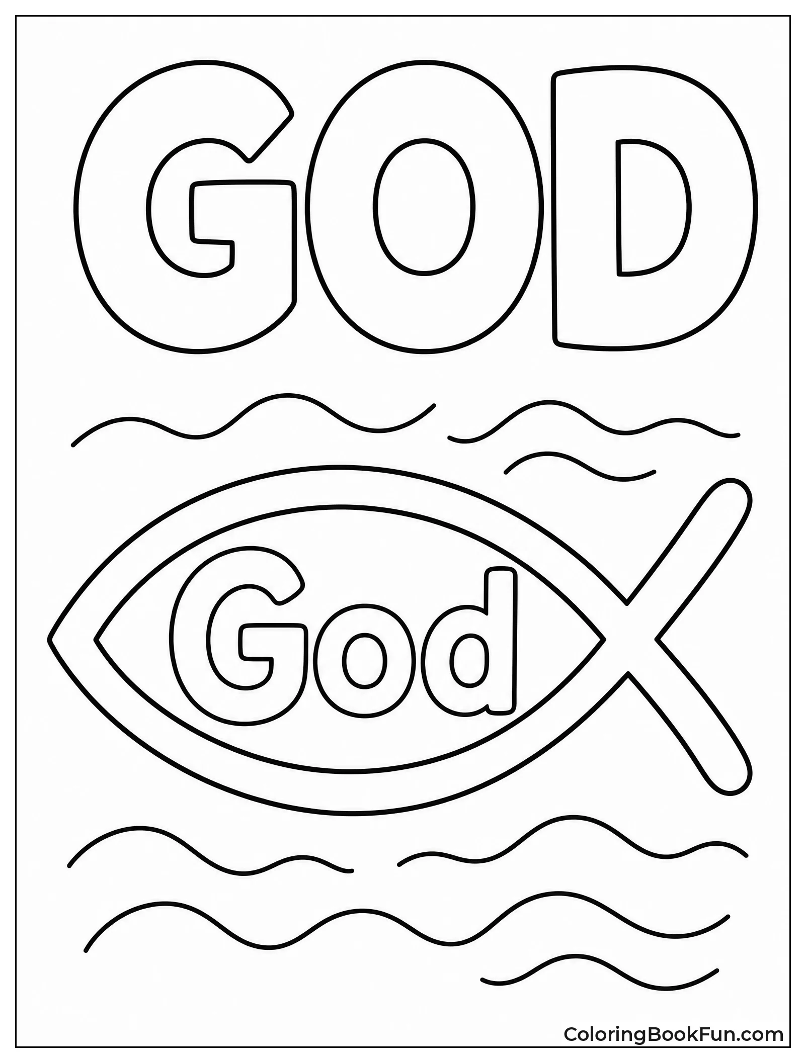 Fish Symbol with God Inside