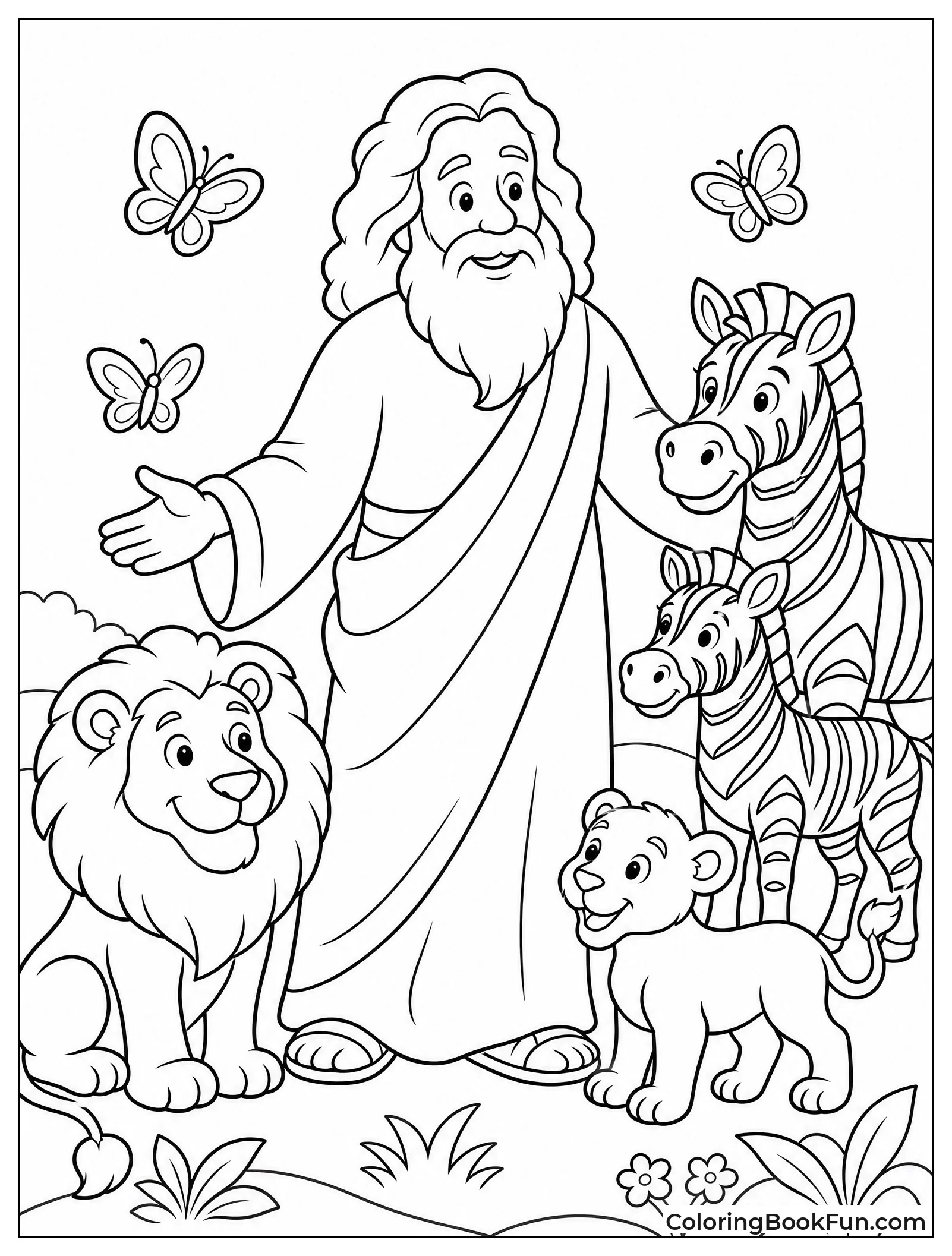 God Making Animals in Garden
