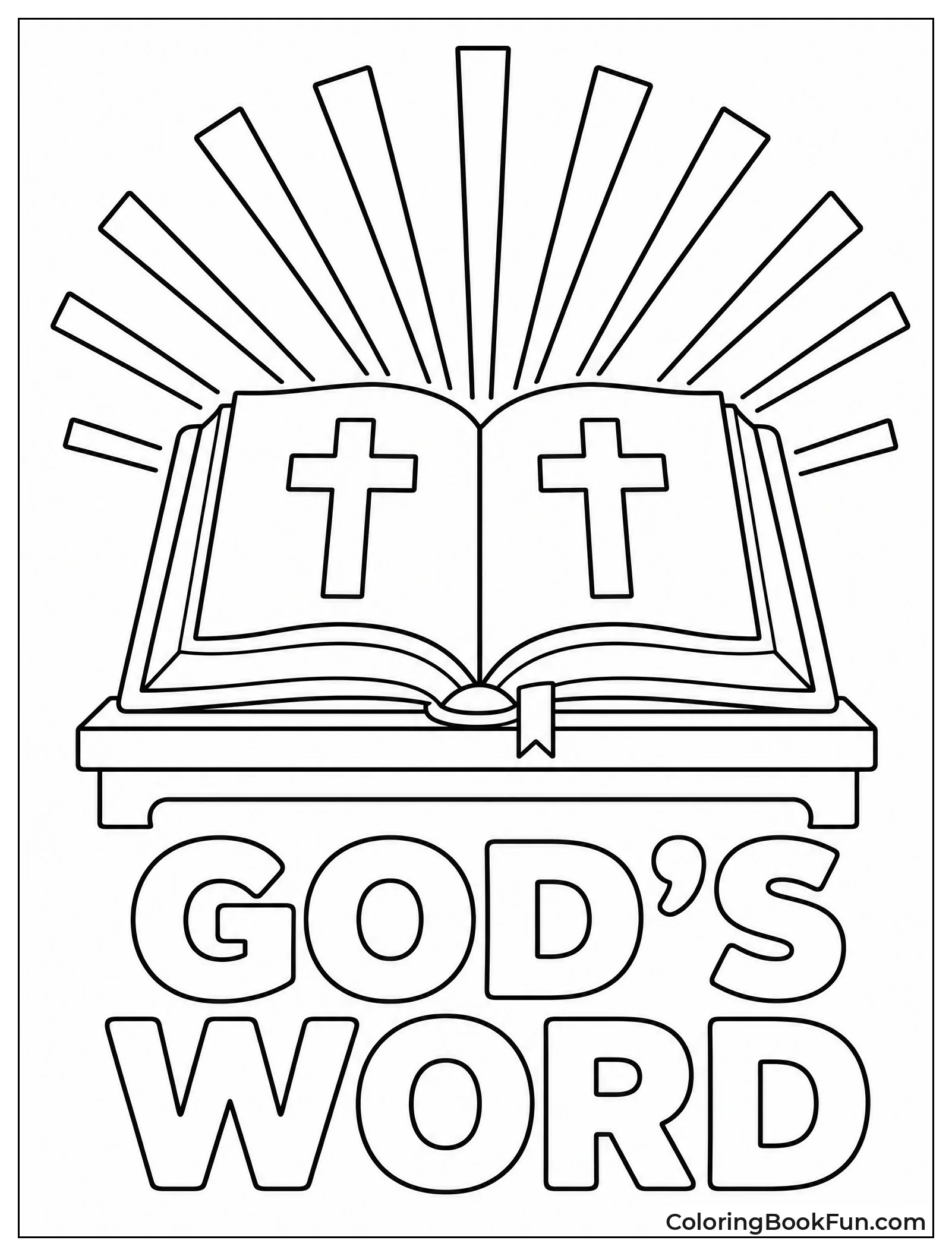 Open Bible with Glowing Words