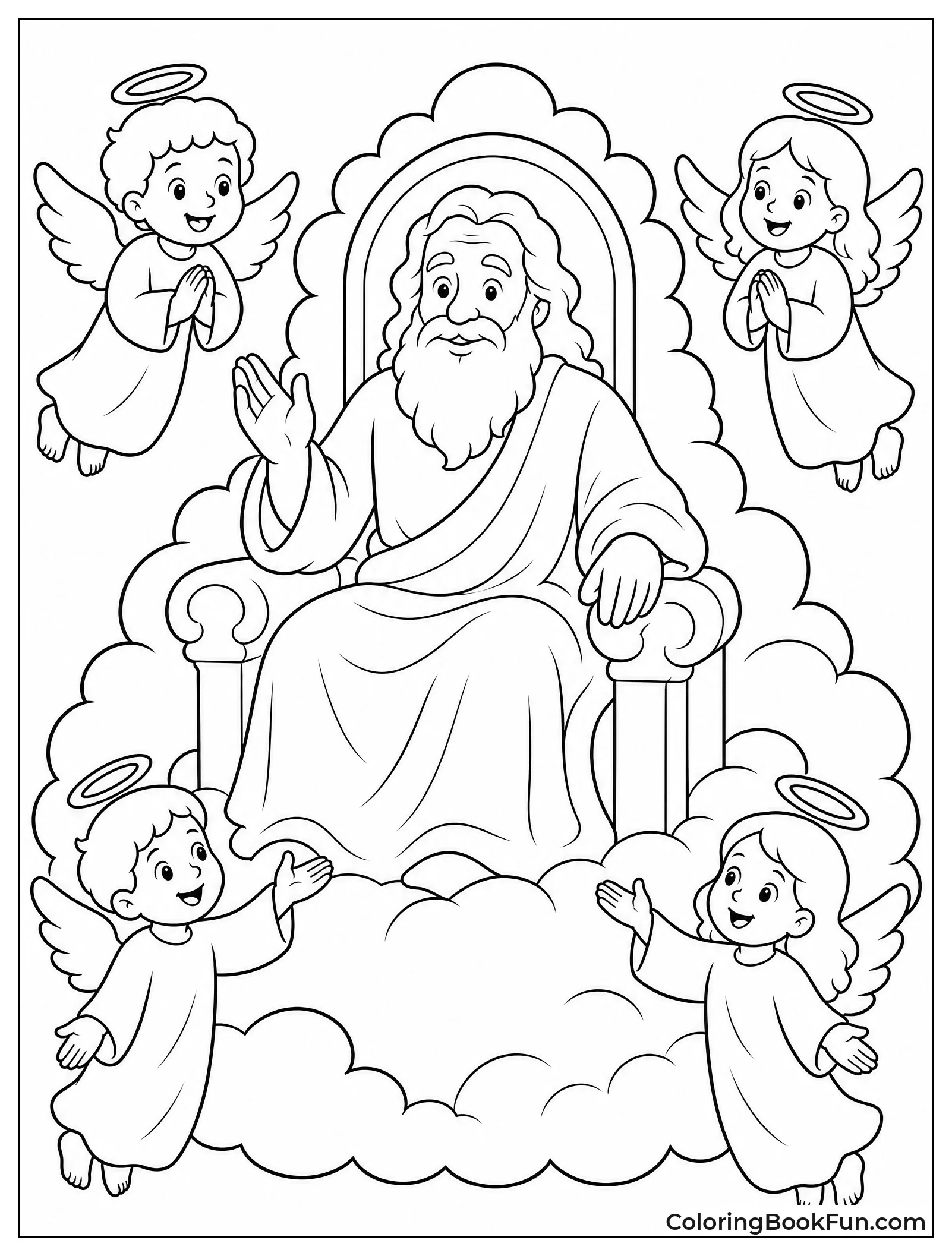 God Sitting on Cloud Throne