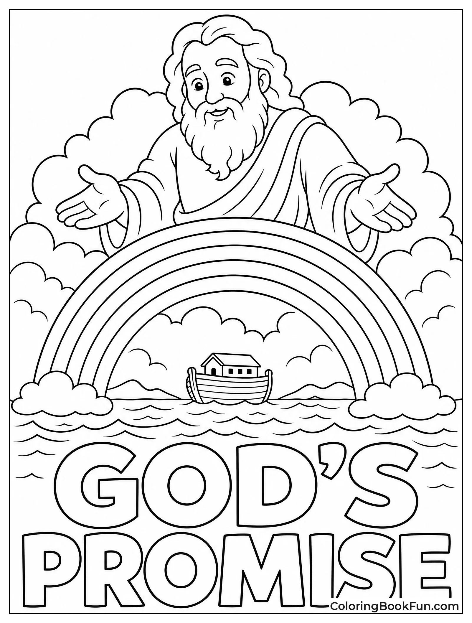 God Showing Rainbow in Clouds