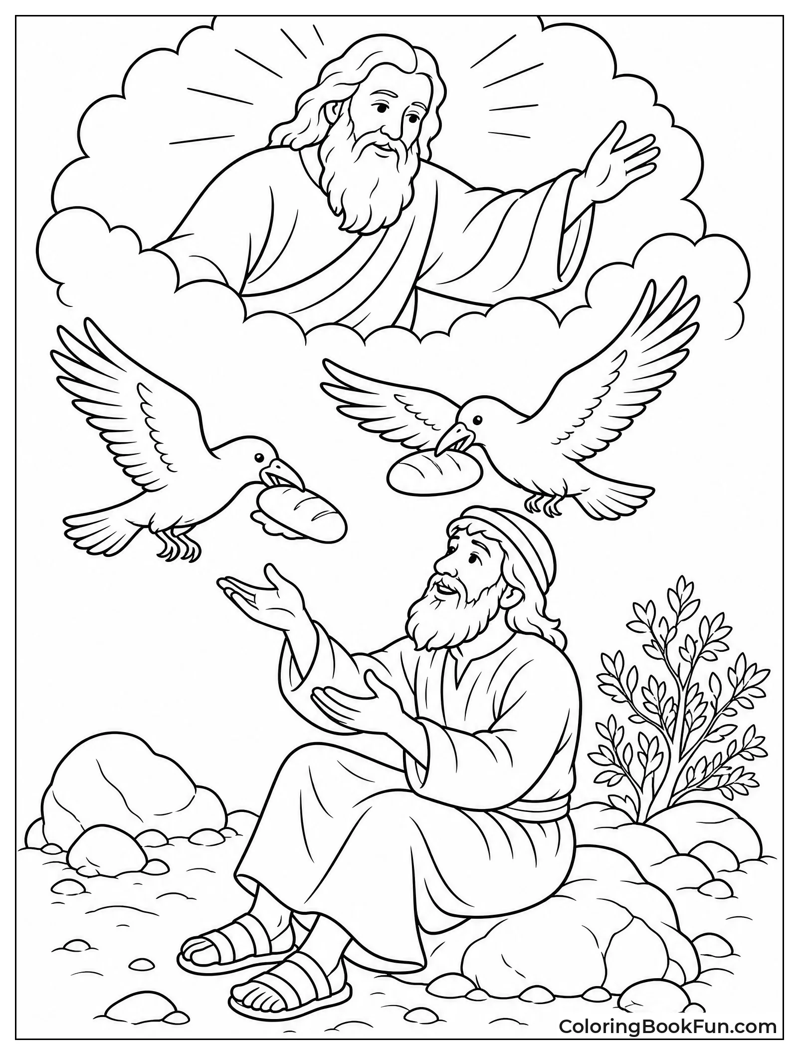 Ravens Bringing Food to Elijah