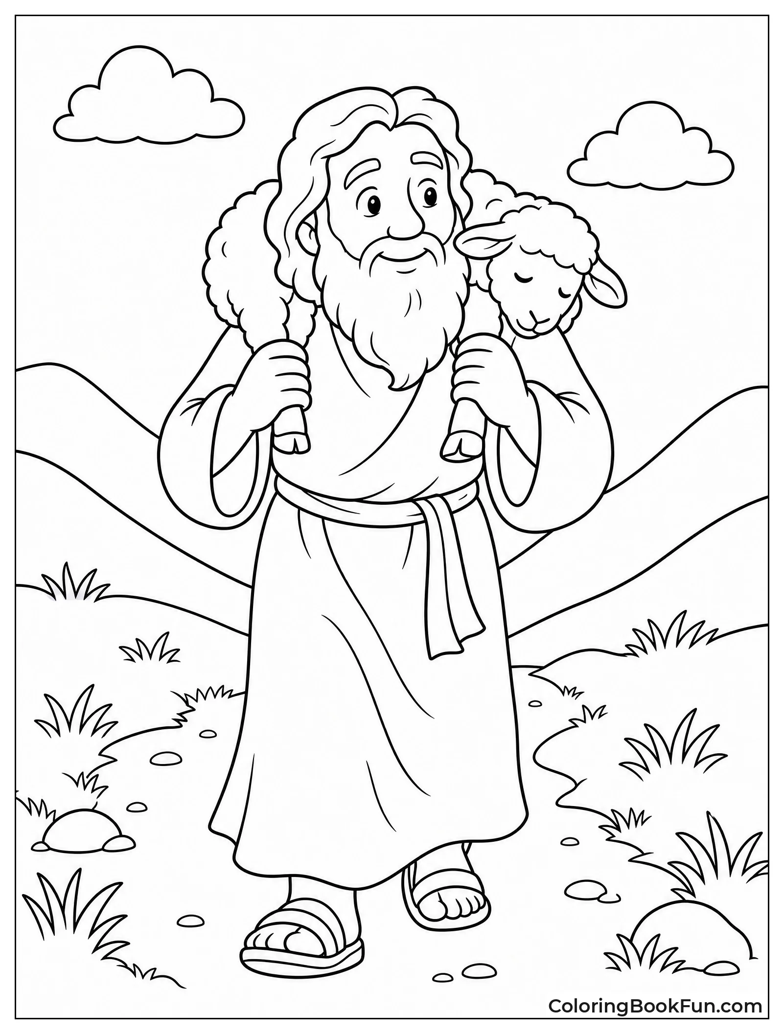 Shepherd Carrying a Little Lamb