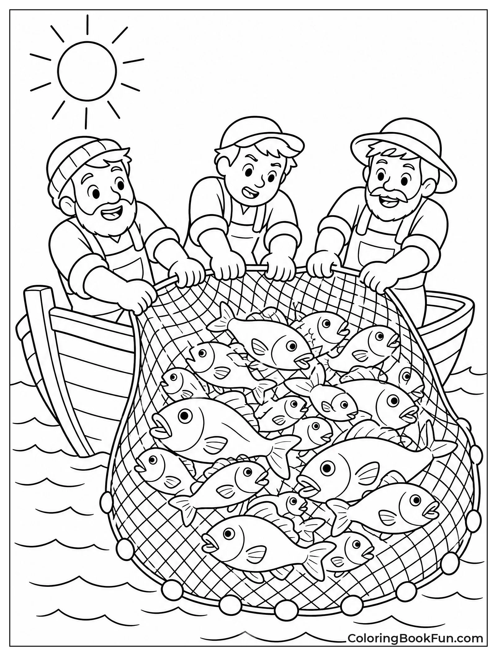 Fishermen Catching Many Fish