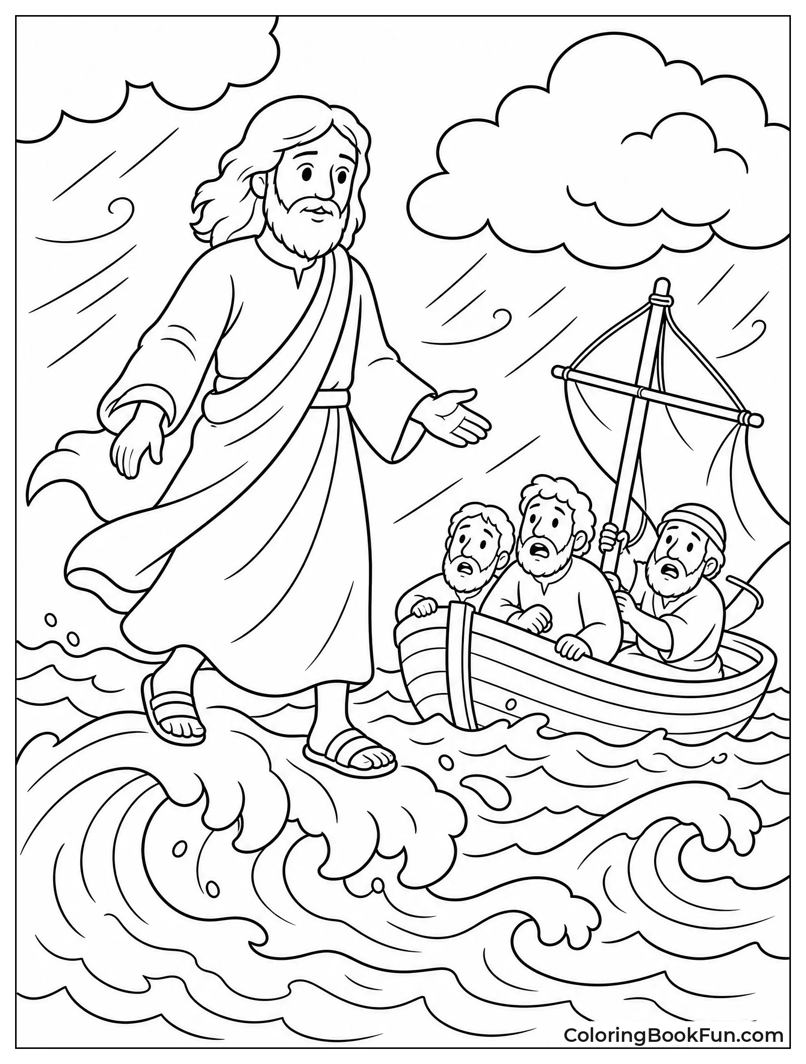 Jesus Walking on Stormy Waves