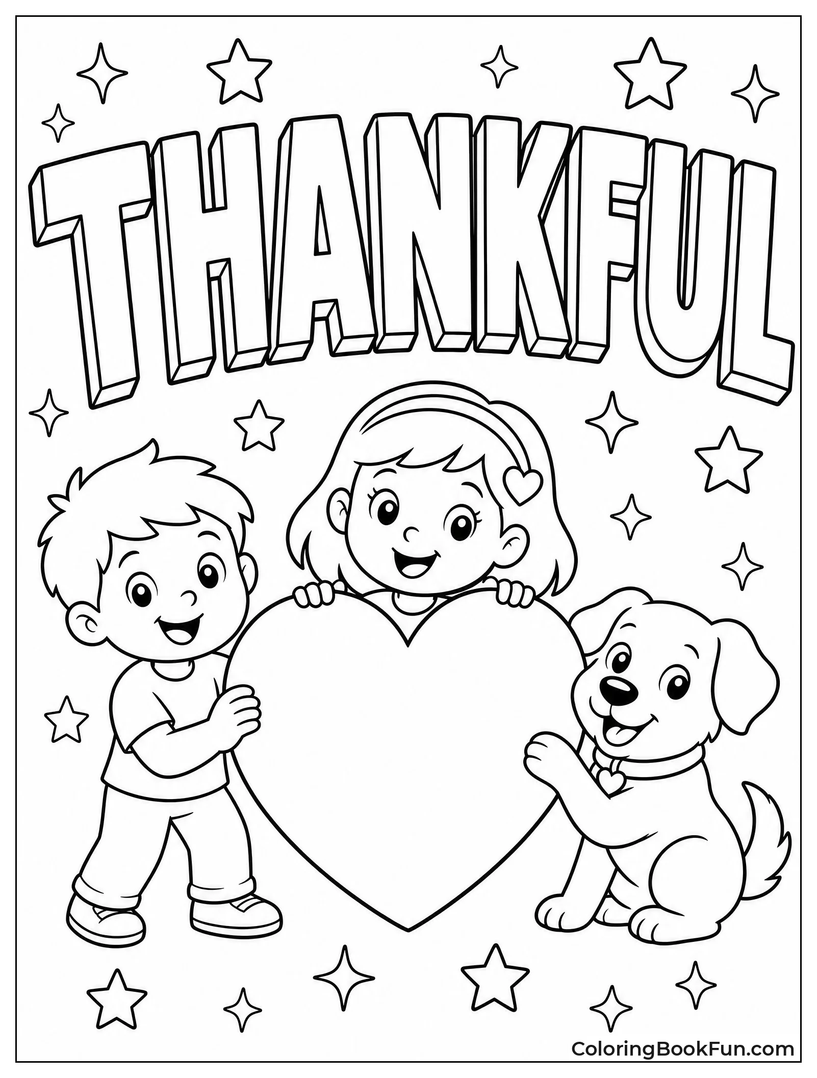 Bold Thankful Block Letters