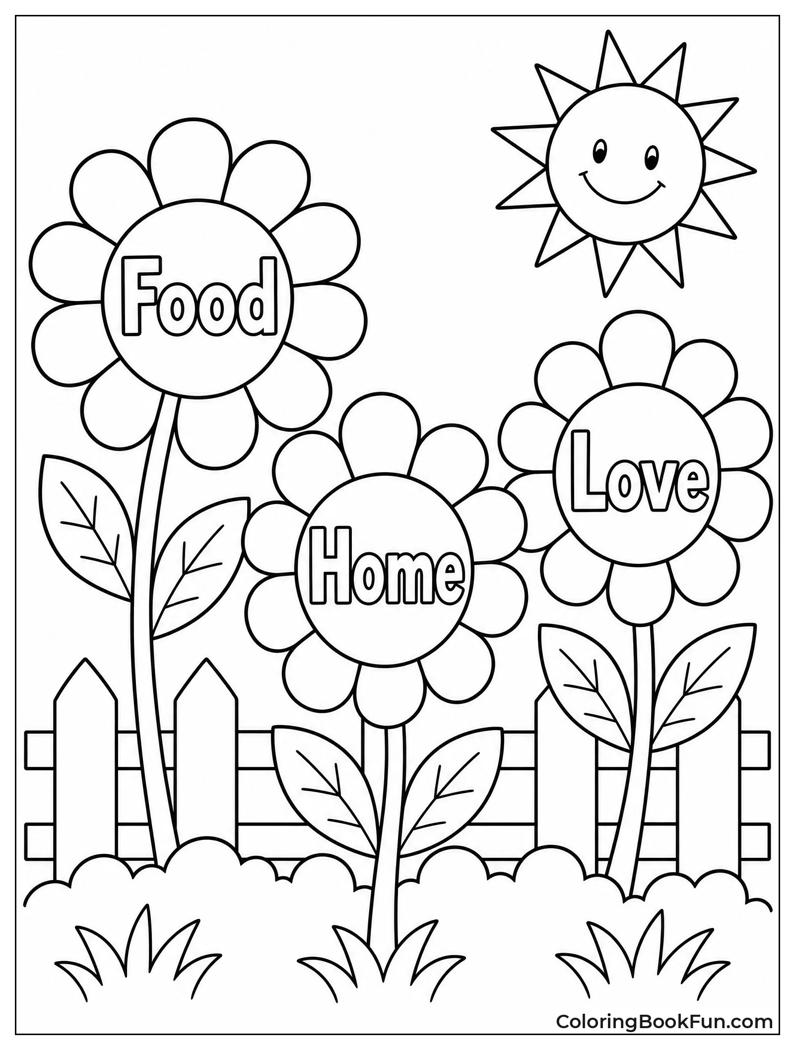 Garden Flowers with Words