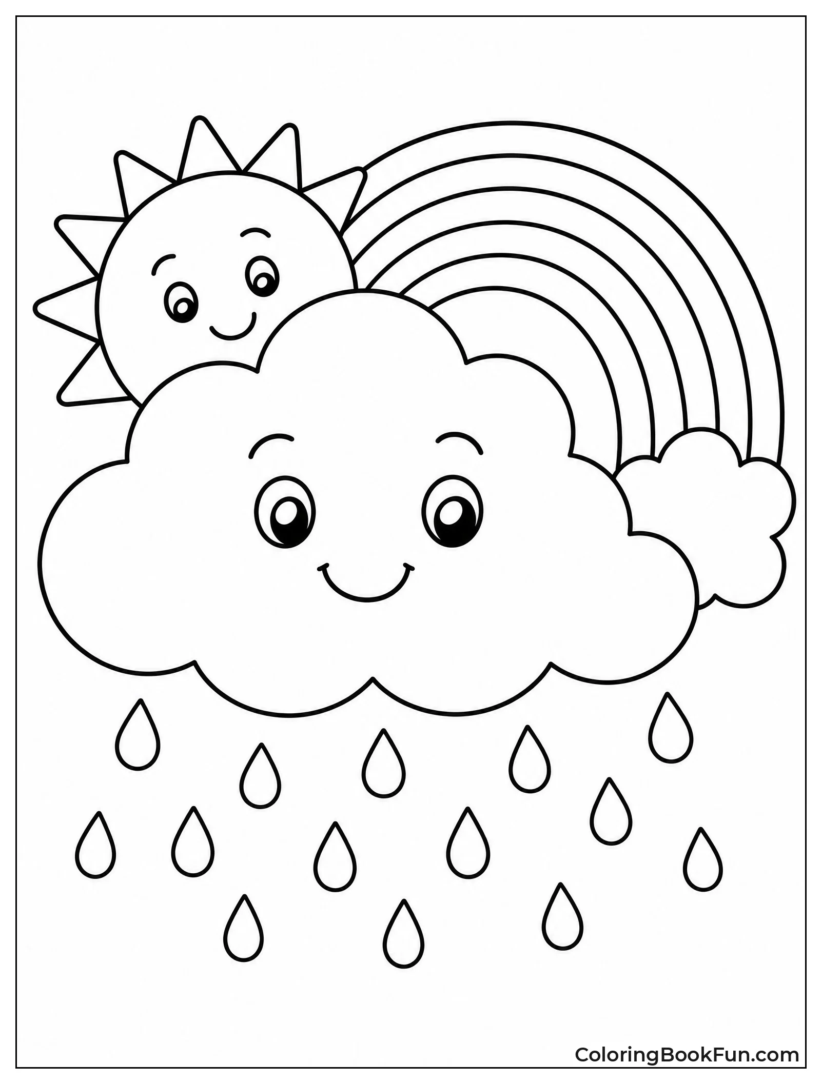 Smiling Rain Cloud and Sun
