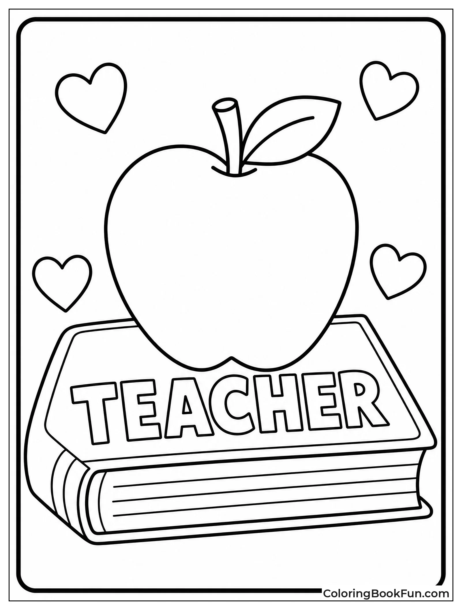 Apple on Book for Teacher