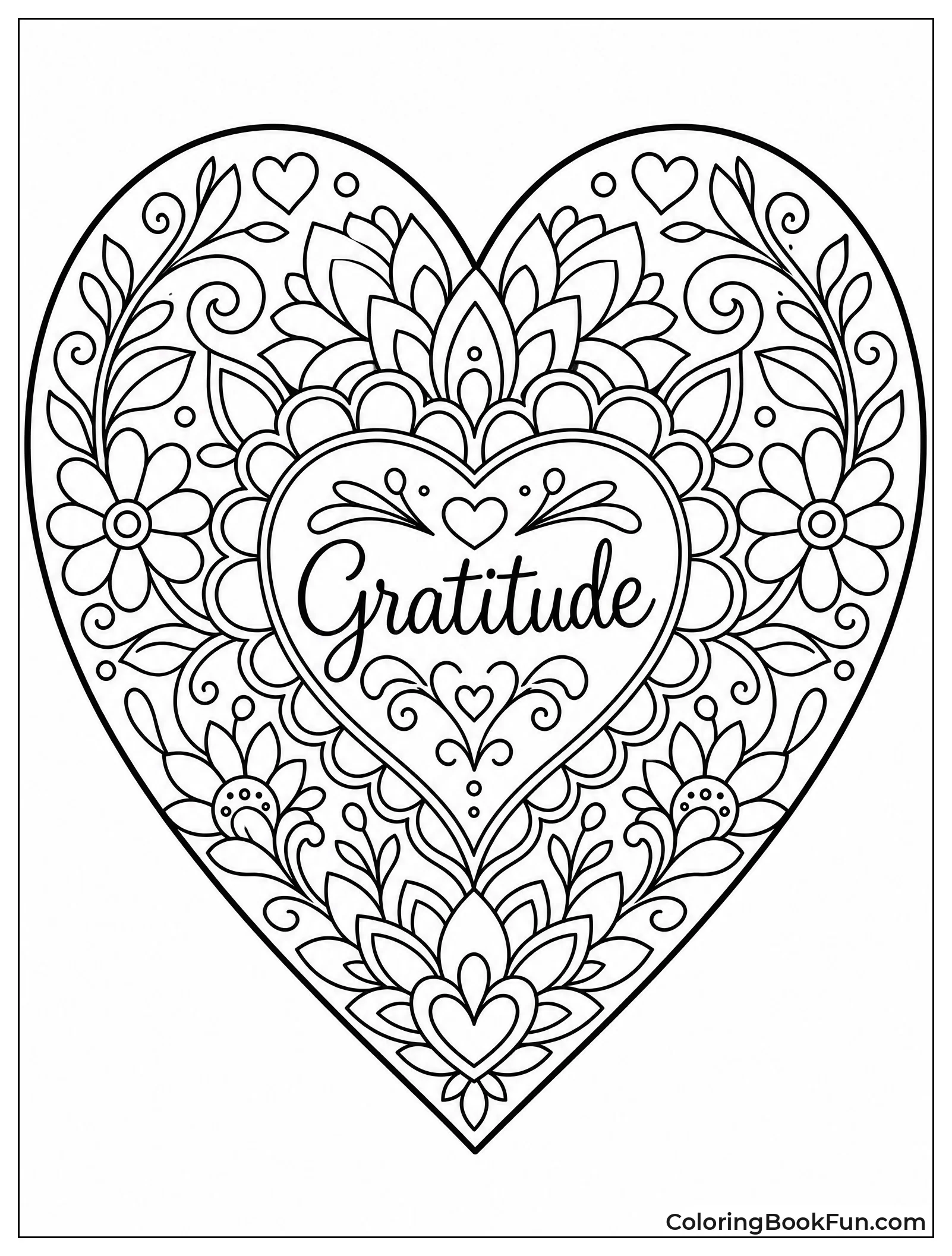 Heart with Floral Patterns