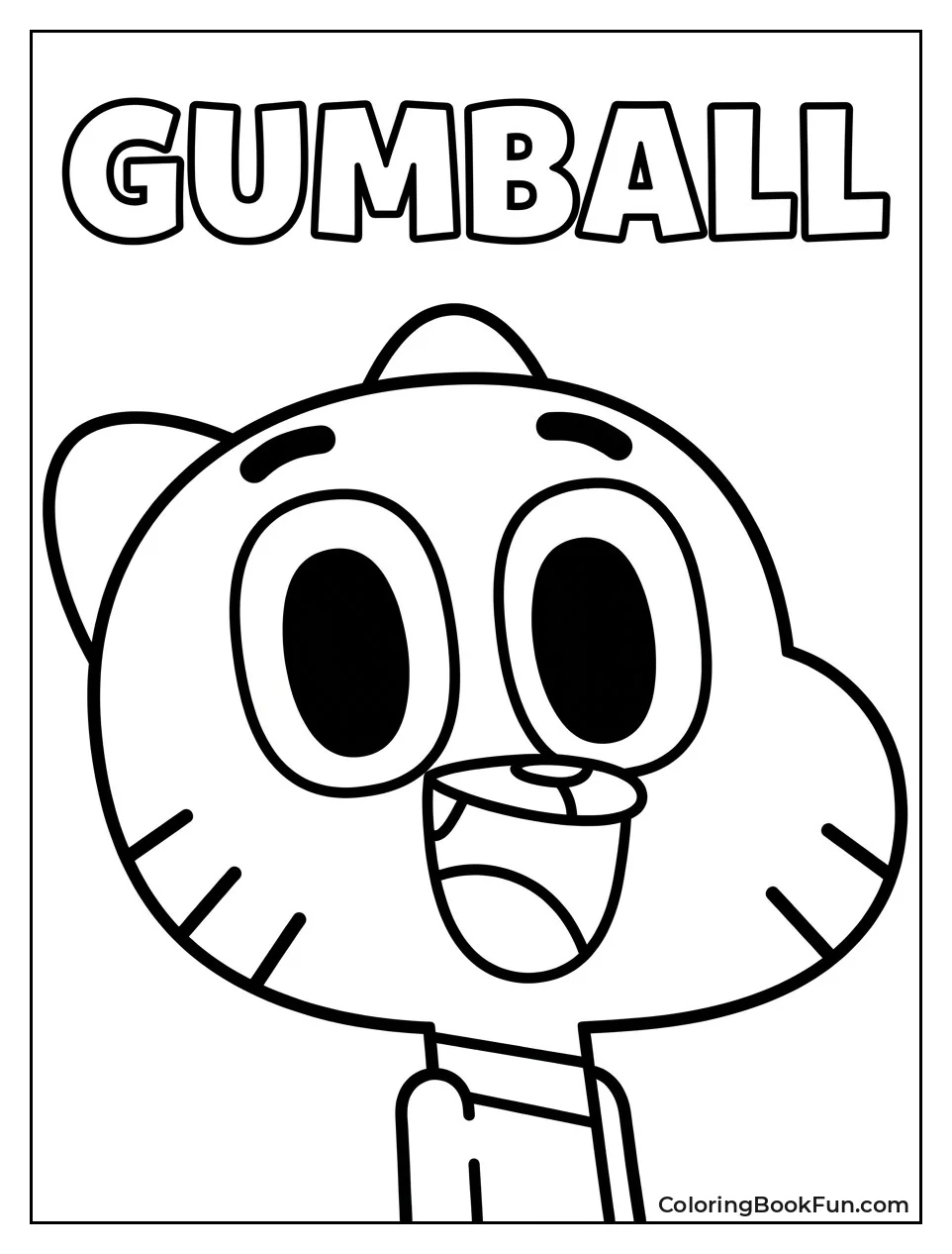 Gumball Smiles with Big Eyes
