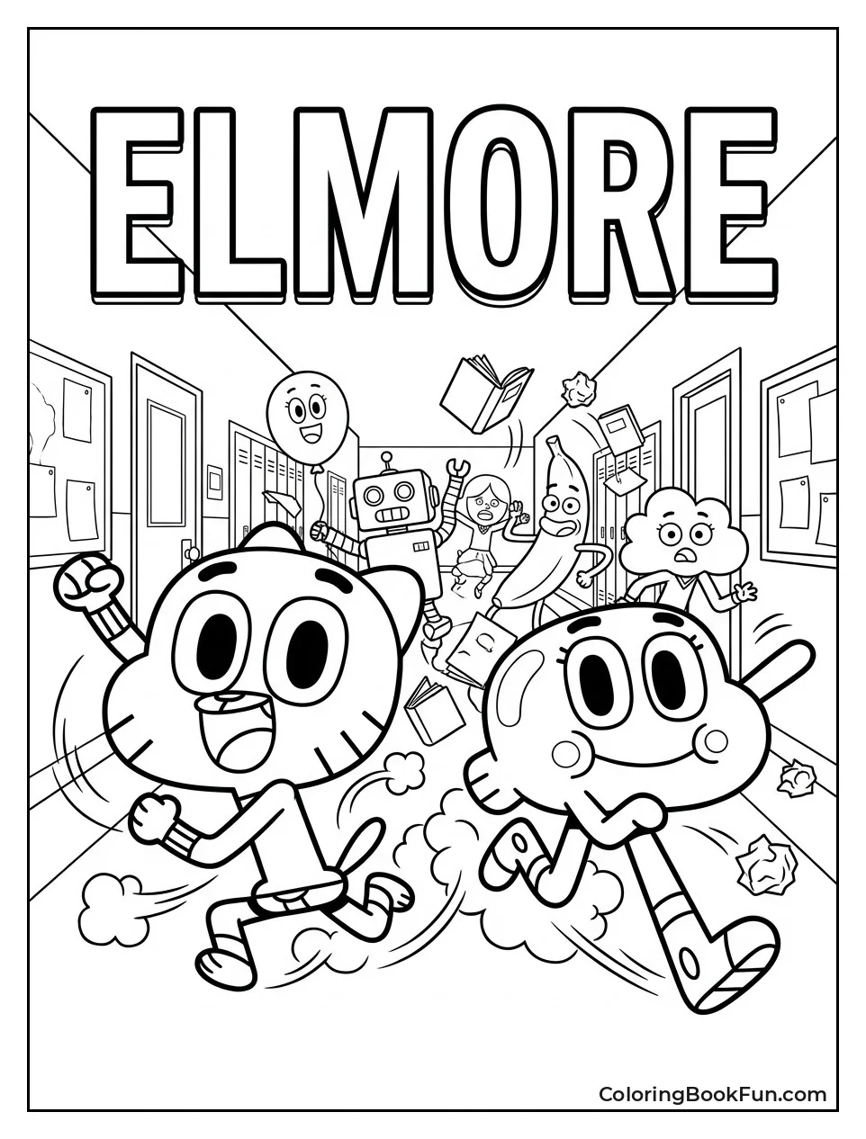 Gumball and Darwin Run in Hall