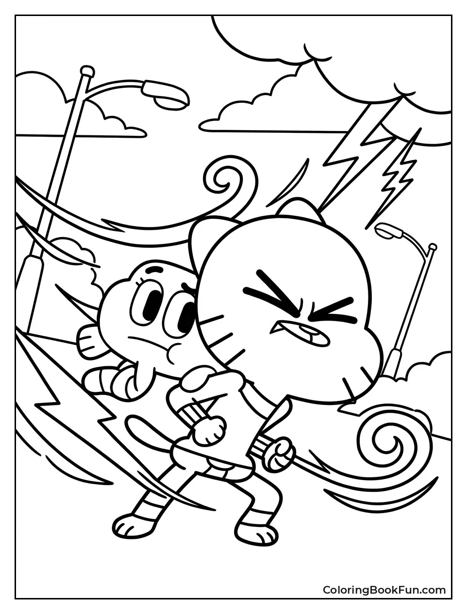Gumball Carries Darwin Through Storm