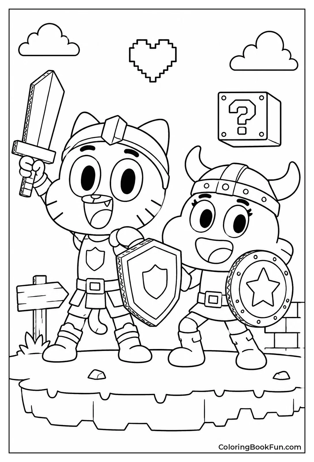 Gumball and Darwin Wear Armor