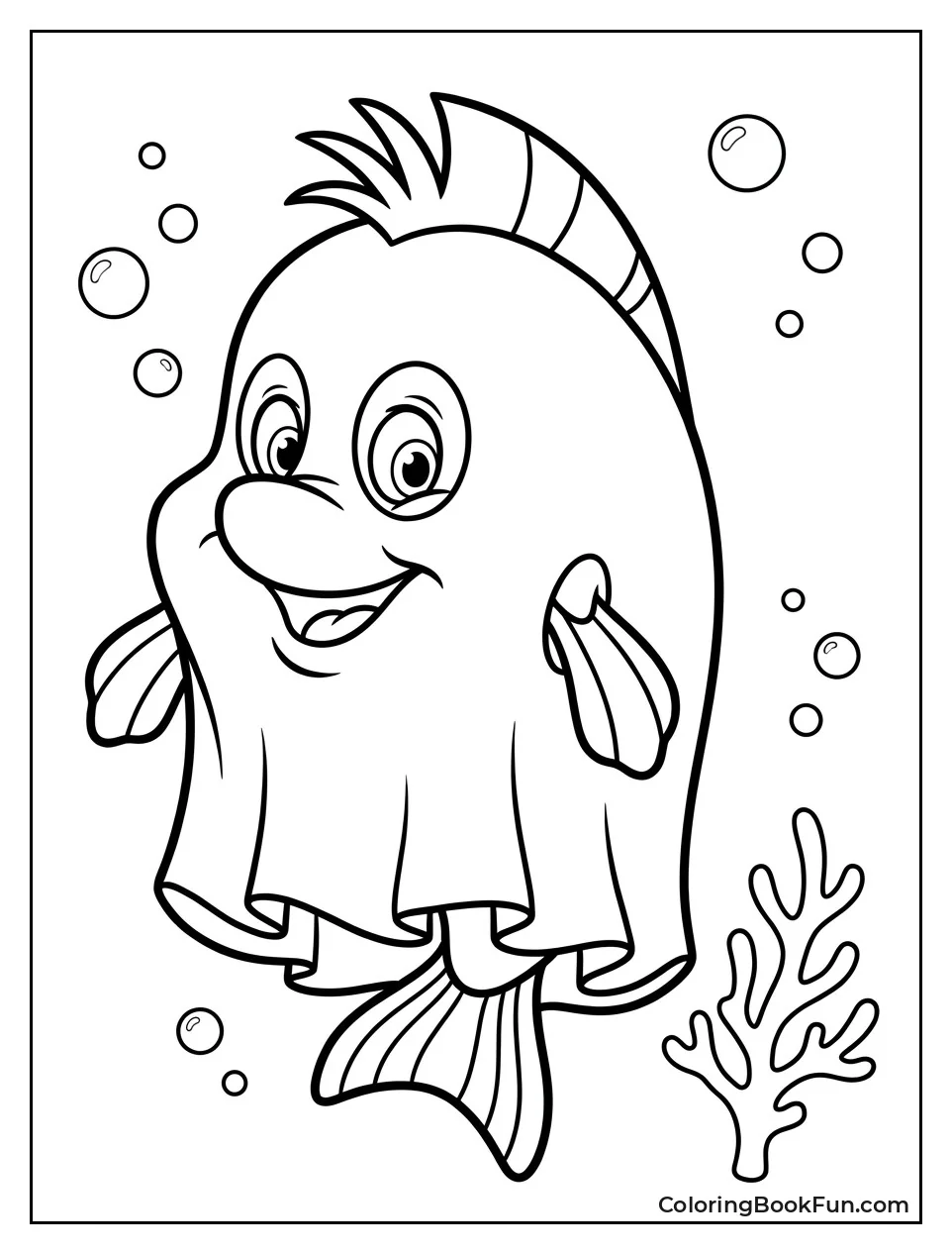 Flounder as Halloween Ghost